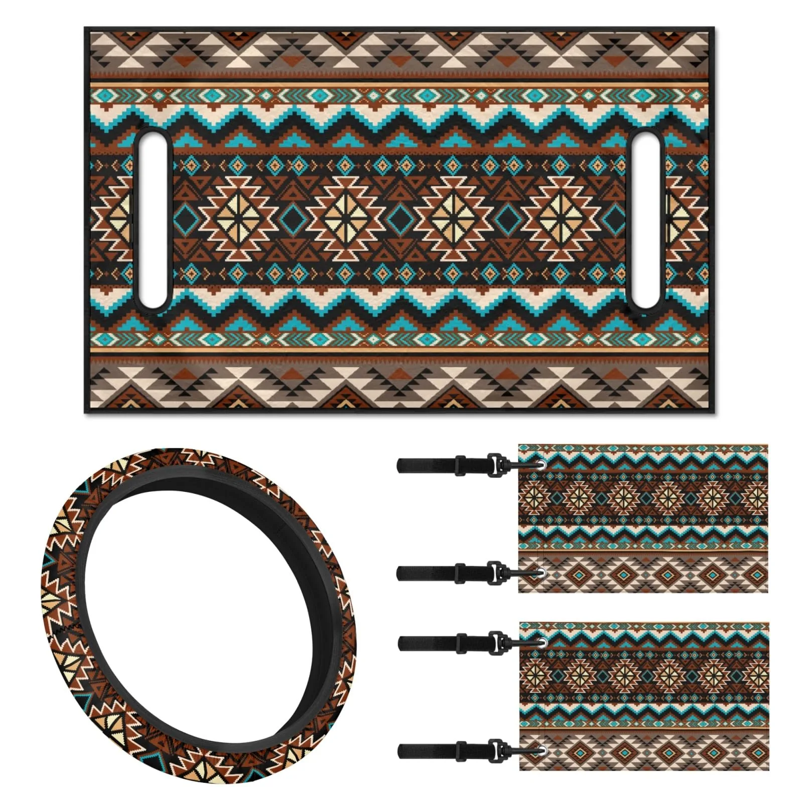 INSTANTARTS Aztec Golf Cart Seat Cover Accessory Set