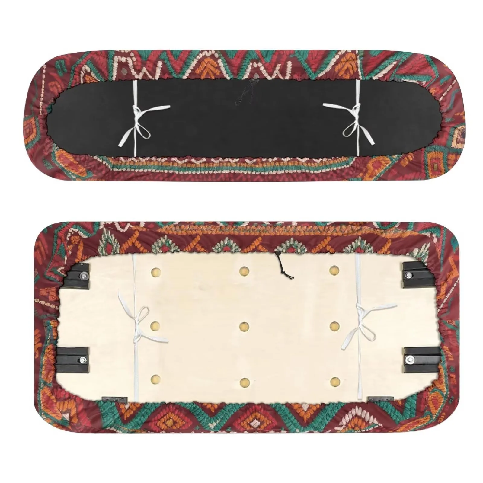 Quidrwyo Red Boho Golf Cart Seat Cover Set image 2