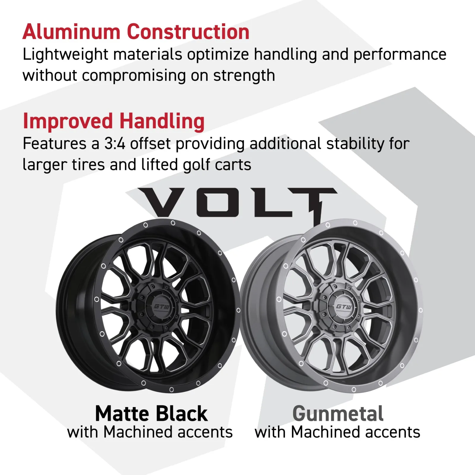 GTW 19-338 14-Inch Gunmetal Golf Cart Wheel Set image 2