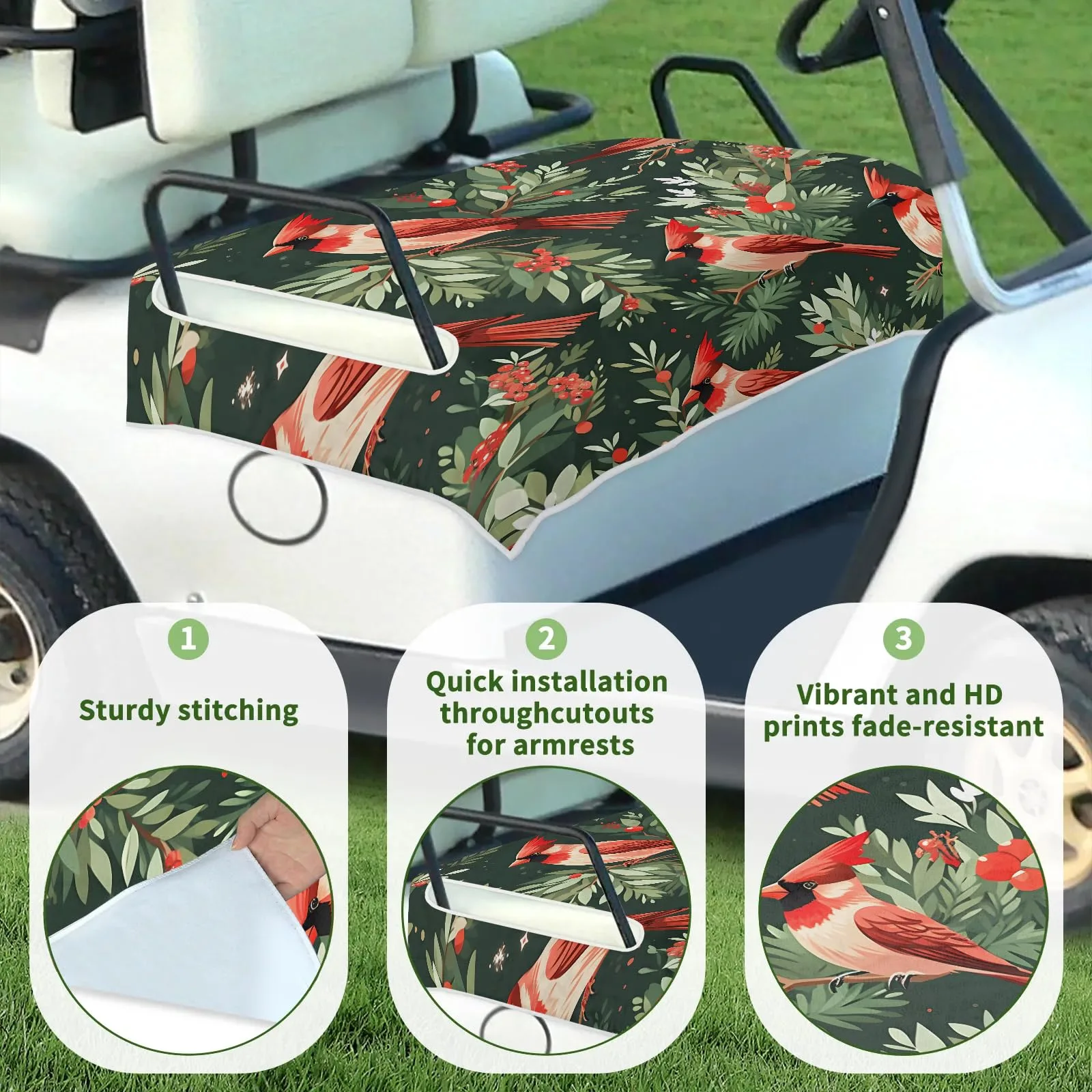 Tiveruda Kawaii Bird Universal Golf Cart Seat Cover 51" x 31" image 3