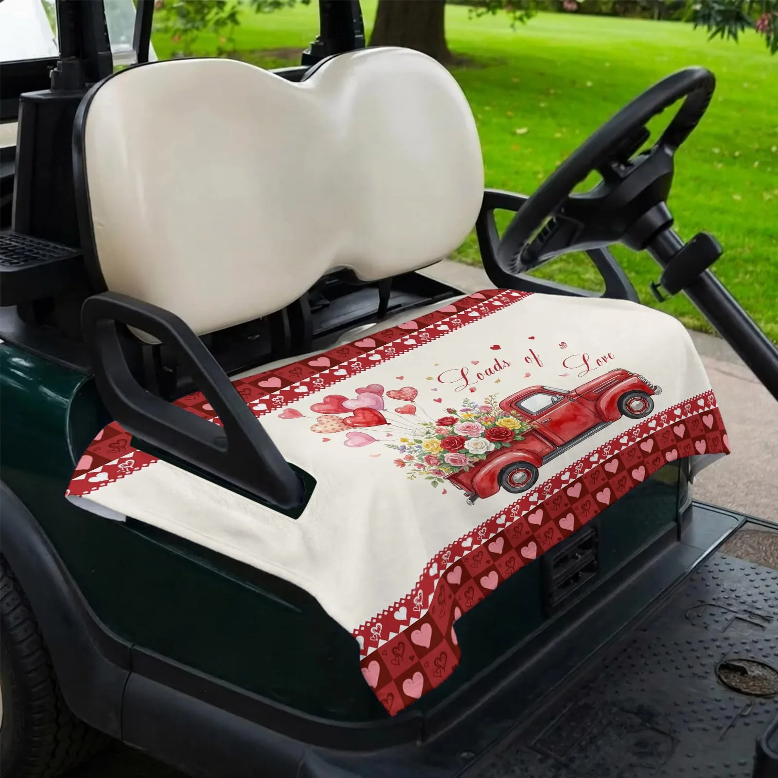 DecorLovee Red Golf Cart Seat Cover 51 x 31 Inch image 2