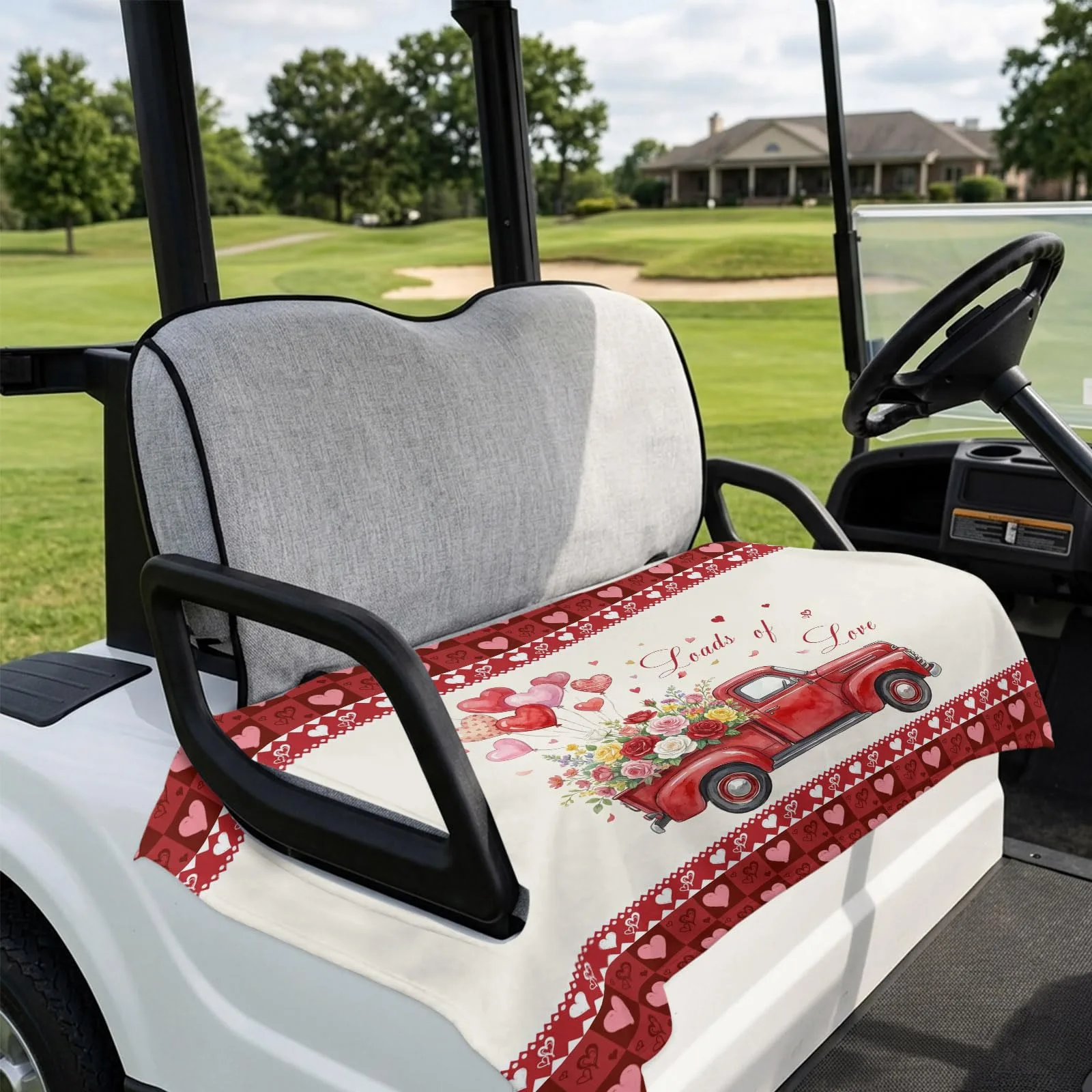 DecorLovee Red Golf Cart Seat Cover 51 x 31 Inch image 4