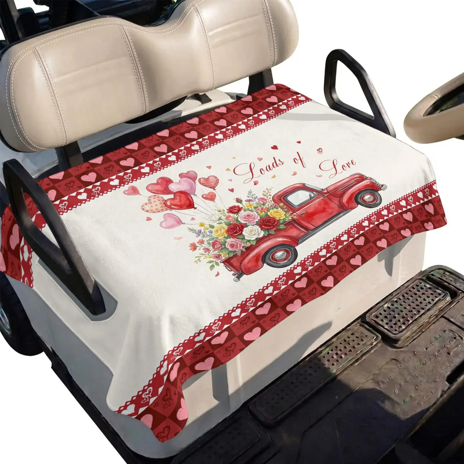 DecorLovee Red Golf Cart Seat Cover 51 x 31 Inch