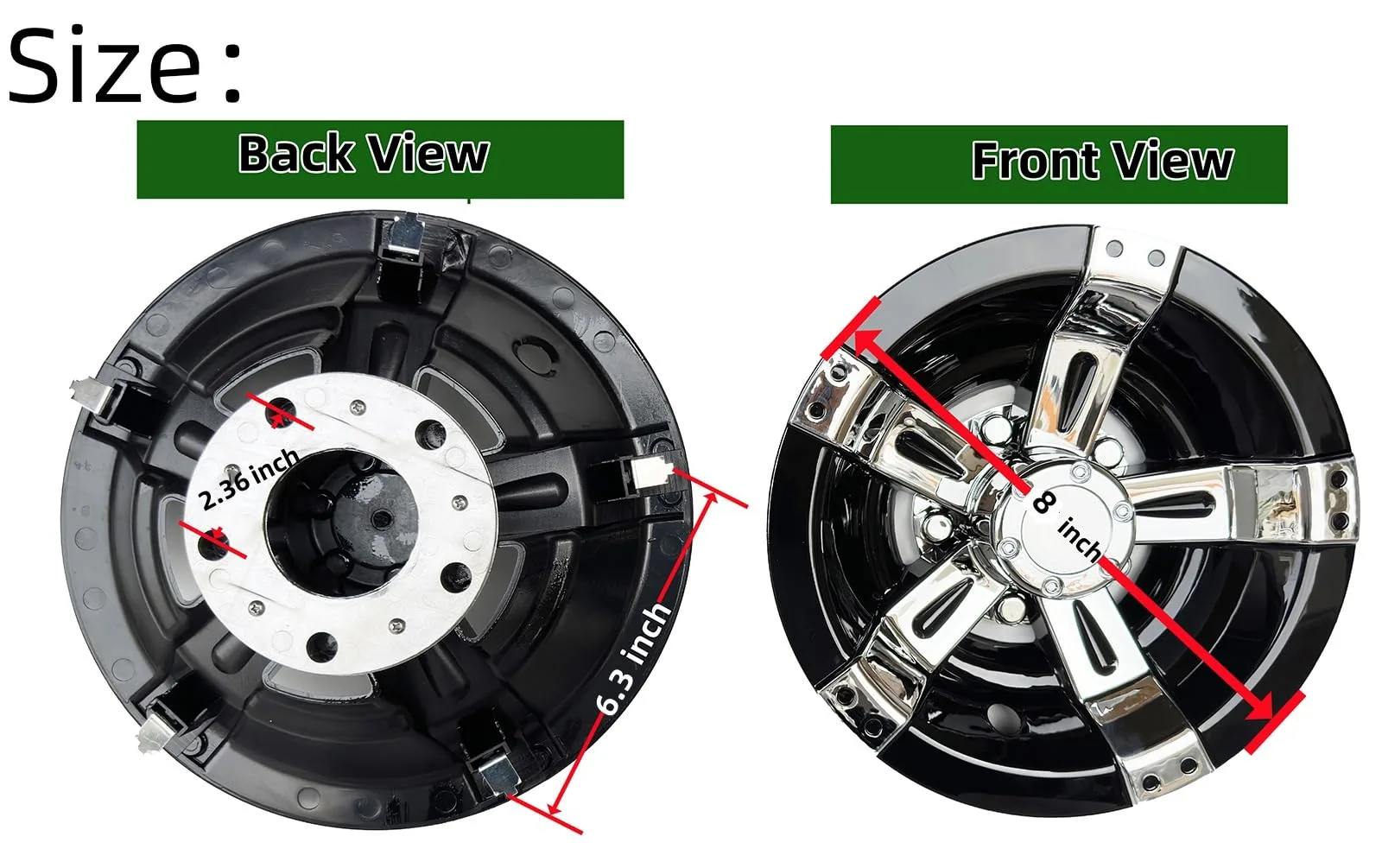 BestAccess 8-Inch Chrome Wheel Covers for Golf Carts image 3