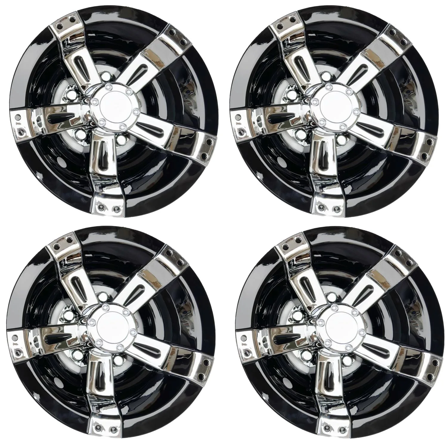 BestAccess 8-Inch Chrome Wheel Covers for Golf Carts