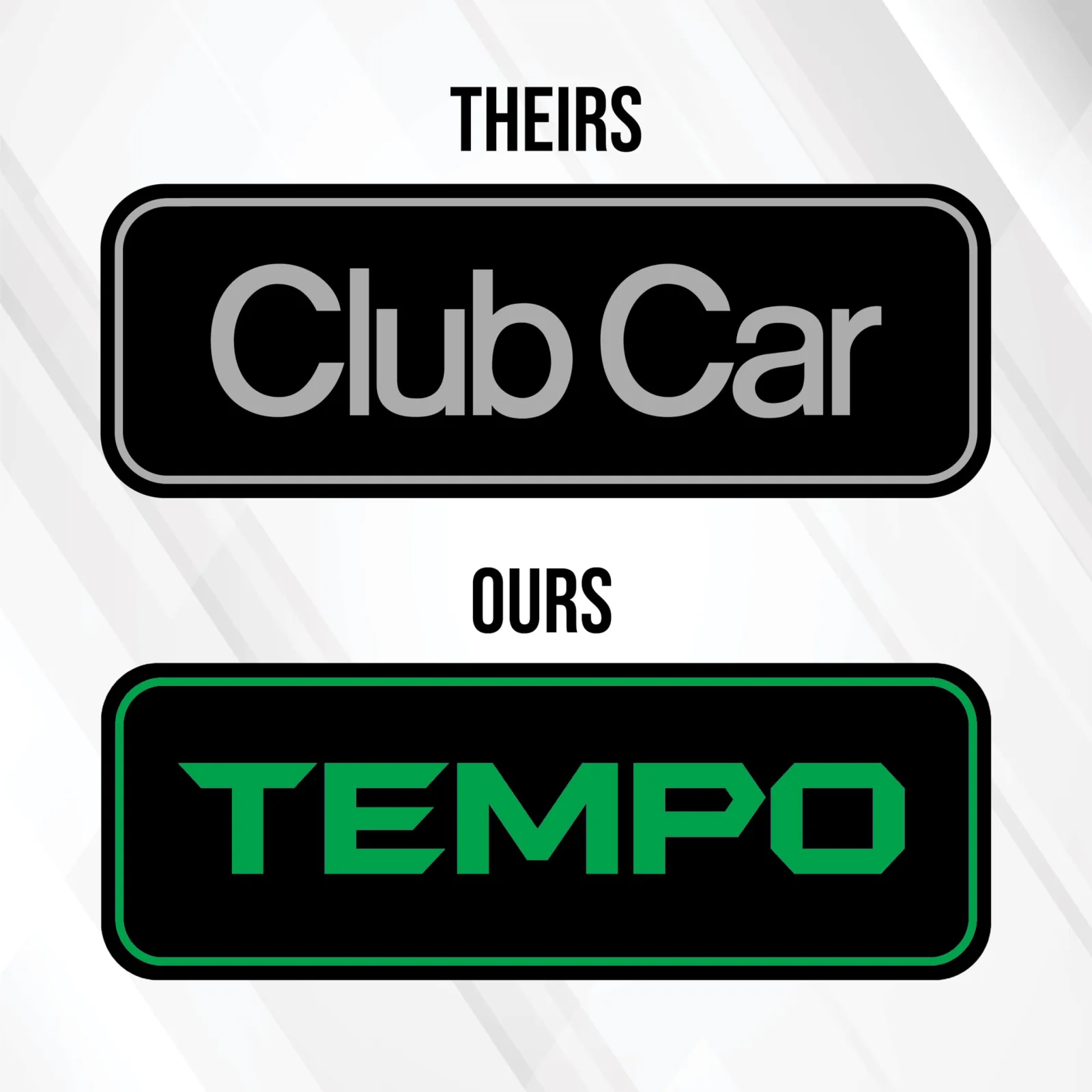 Gimme Golf USA Club Car Tempo Front Name Plate Decal — Black/Green image 2