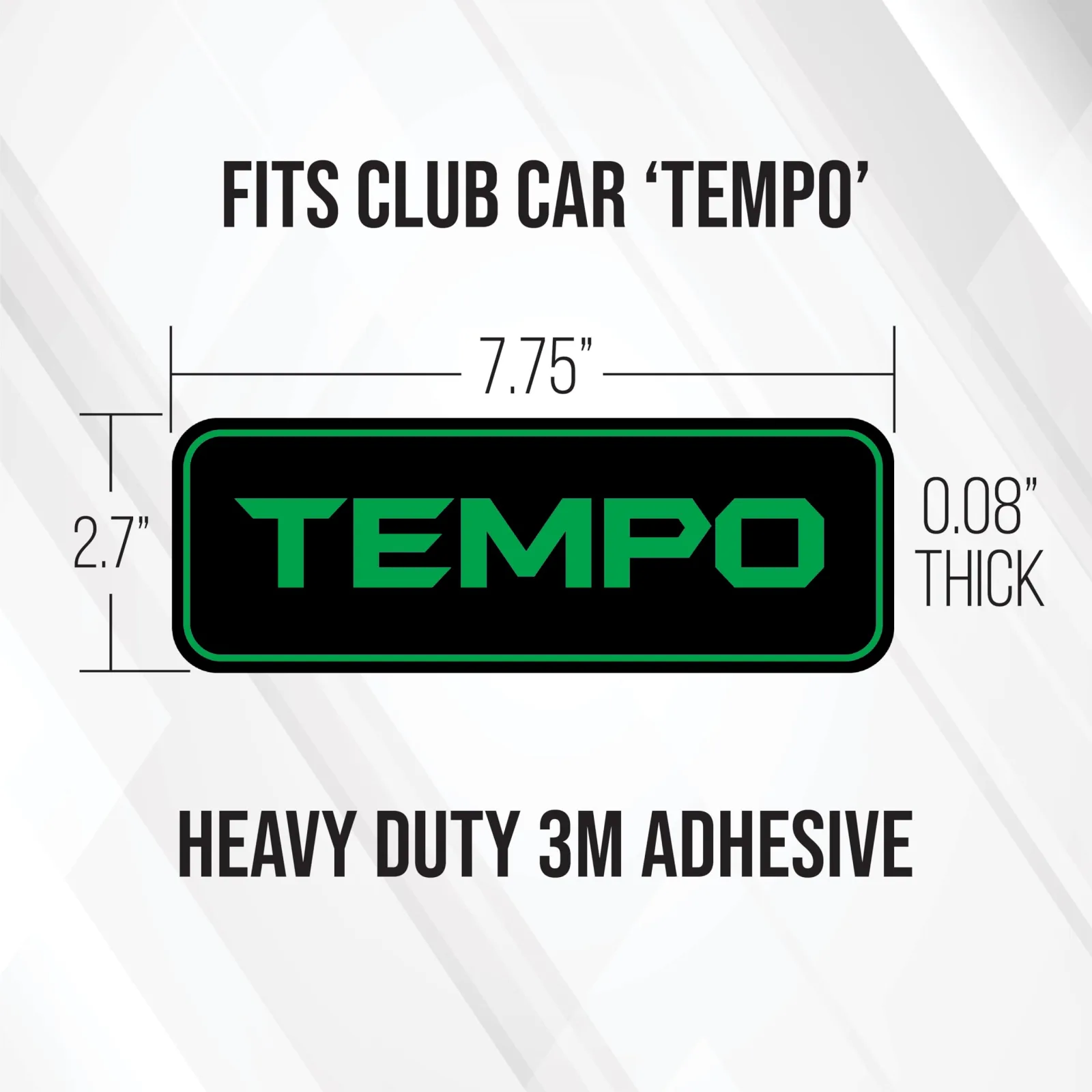 Gimme Golf USA Club Car Tempo Front Name Plate Decal — Black/Green image 4