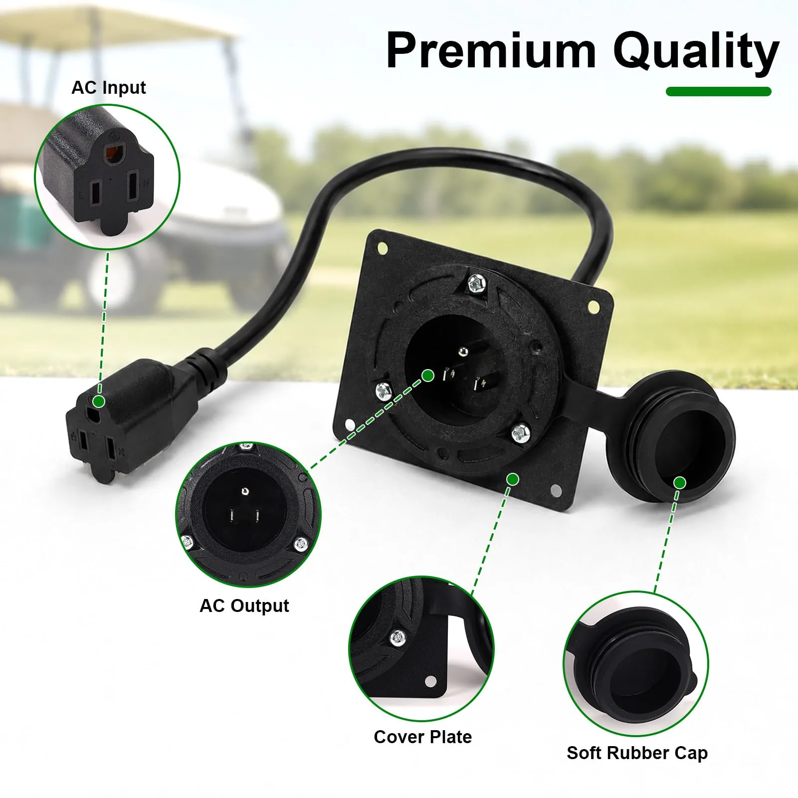 BTFO Charging Port Adapter for Club Car TXT Golf Cart image 3