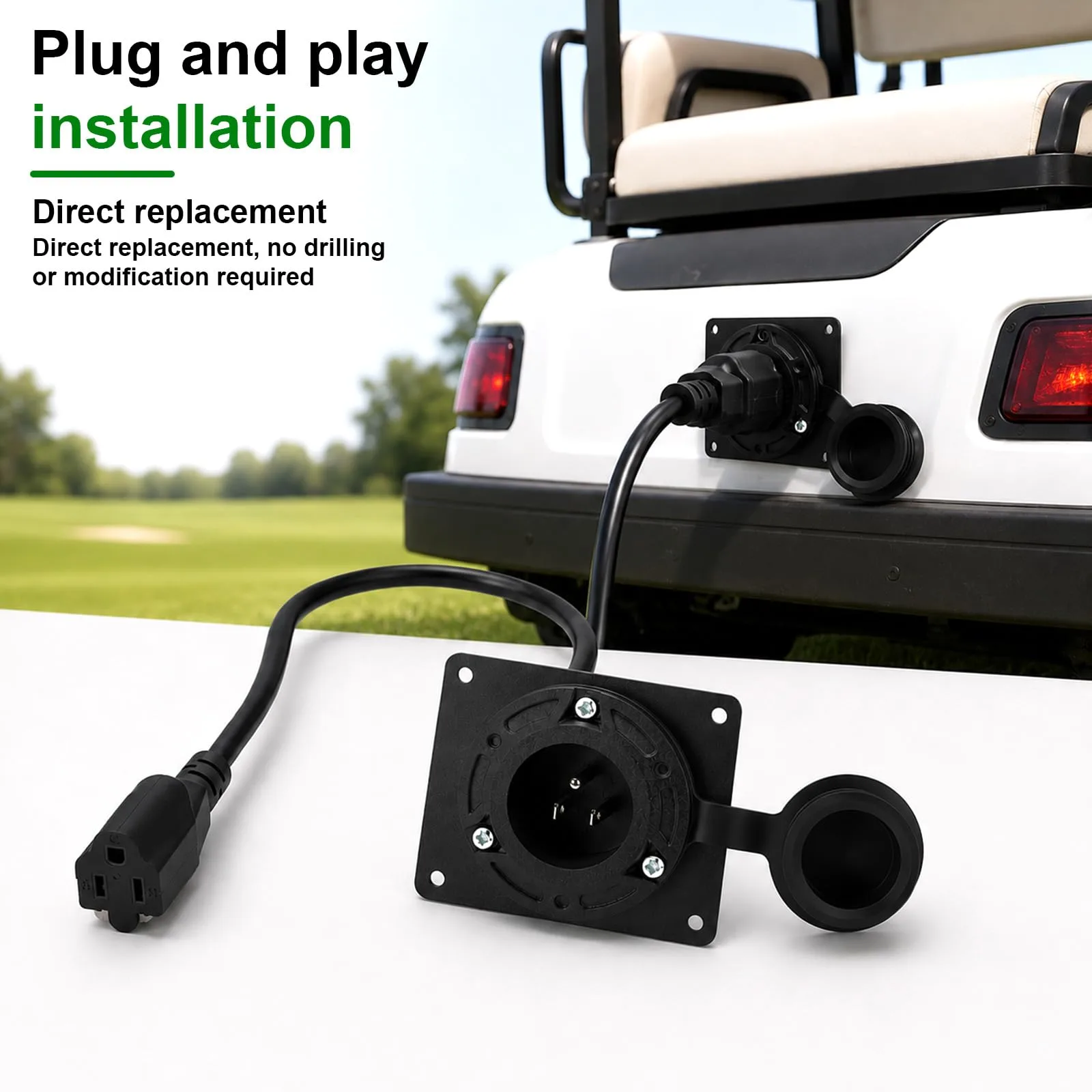 BTFO Charging Port Adapter for Club Car TXT Golf Cart image 4