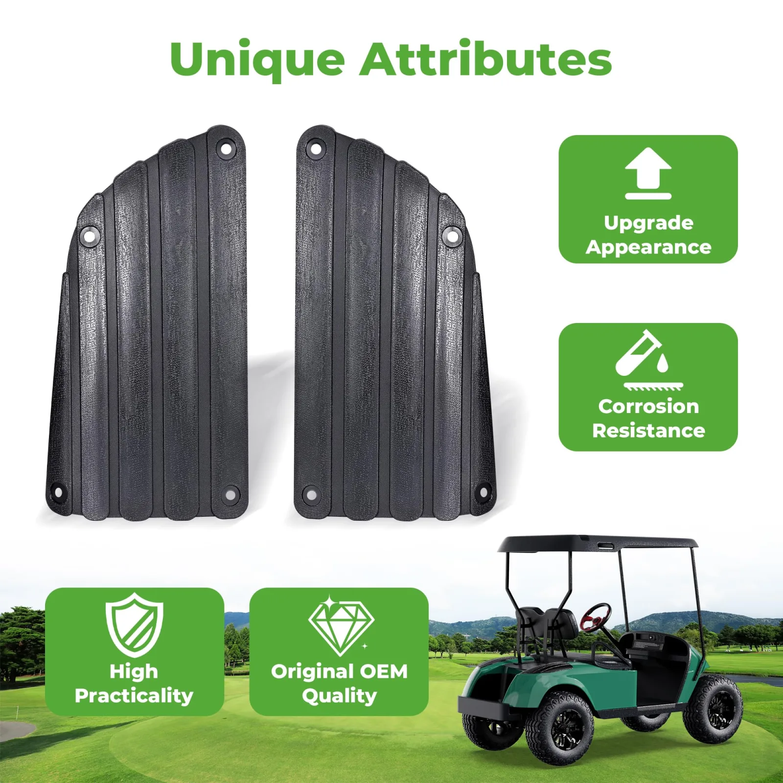 10L0L Rear Side Guard Set for E-Z-GO TXT Golf Carts image 4