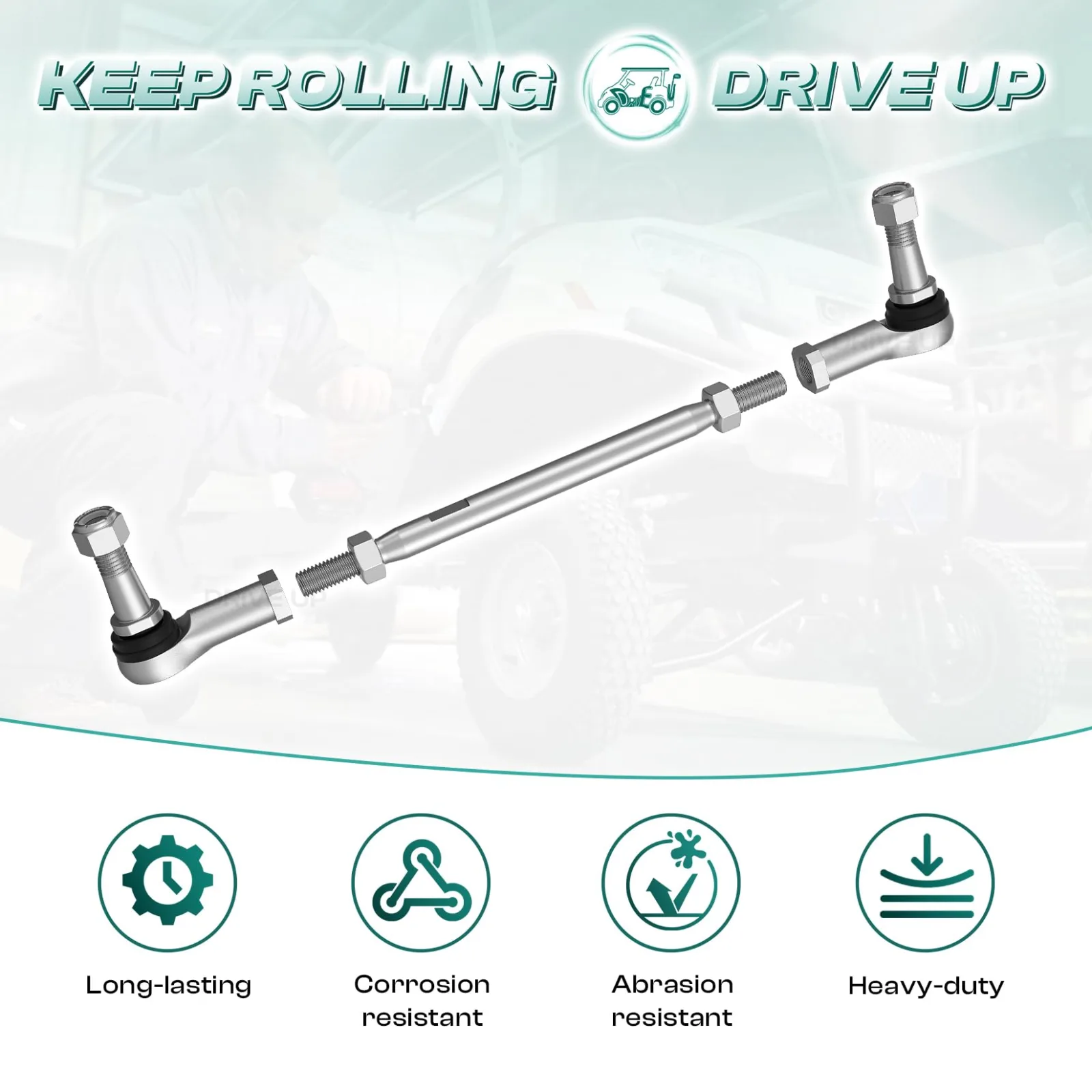 DRIVE UP Tie Rod Assembly for E-Z-GO TXT 1994-2001 image 2
