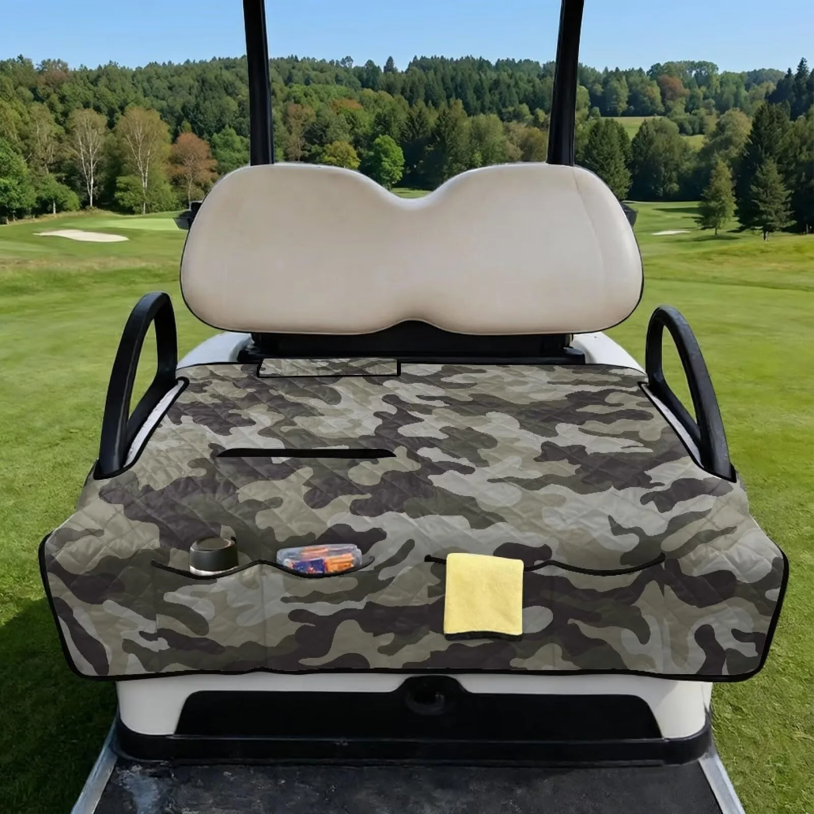 Knextrepoy Camouflage Golf Cart Seat Cover with Pockets image 2