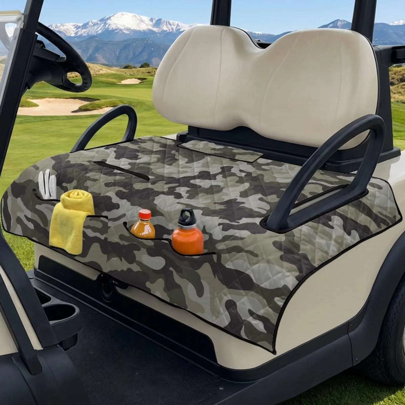 Knextrepoy Camouflage Golf Cart Seat Cover with Pockets image 3