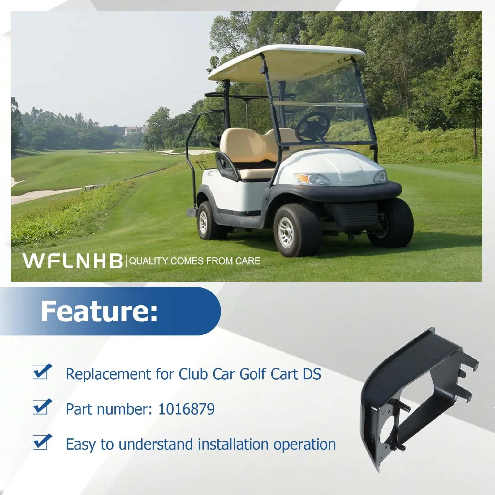 WFLNHB Headlight Bezels for Club Car DS Electric 1993+ — Part 1-8842532-975289 image 4
