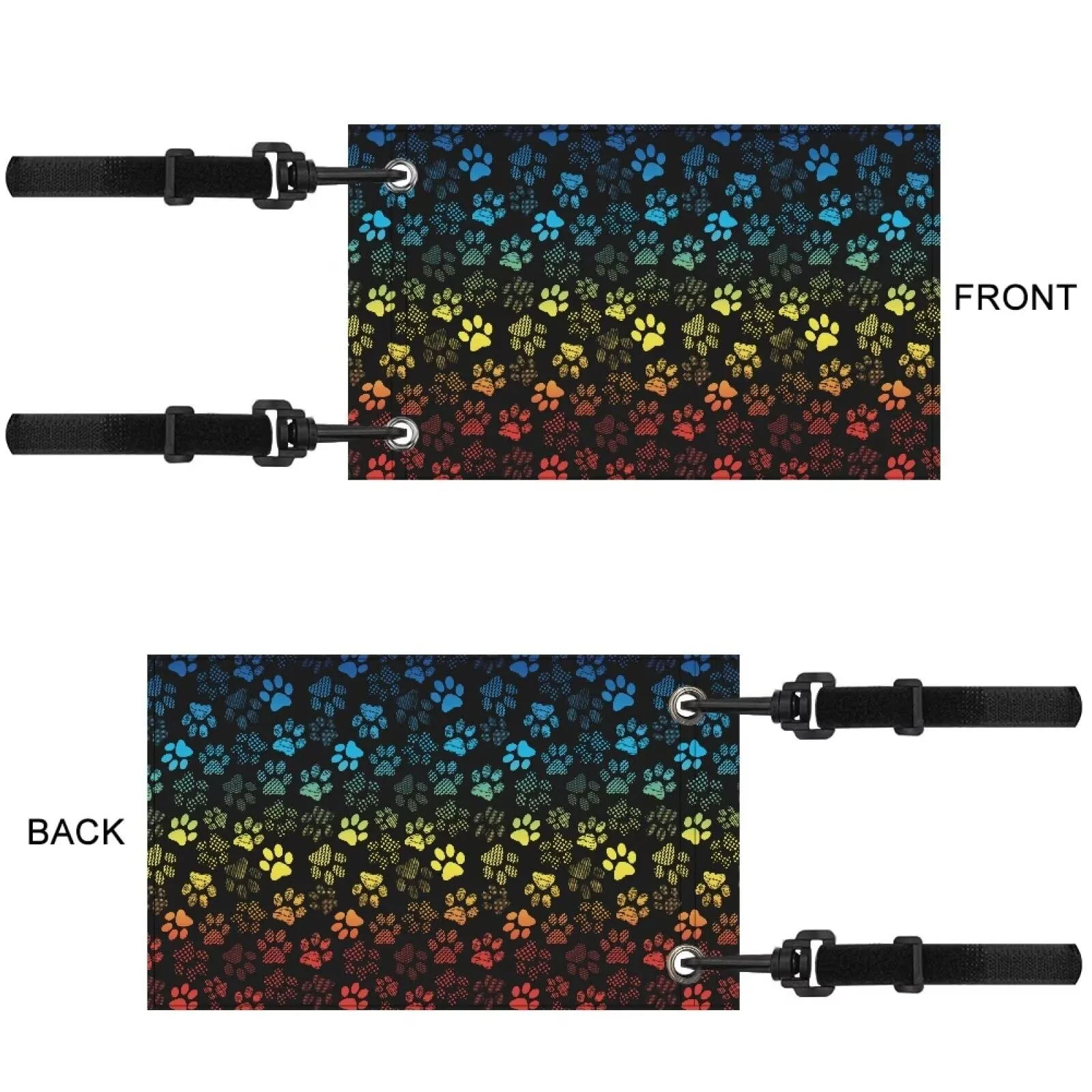 Whosucclay Golf Cart Flag with Straps, Colorful Dog Paw image 2