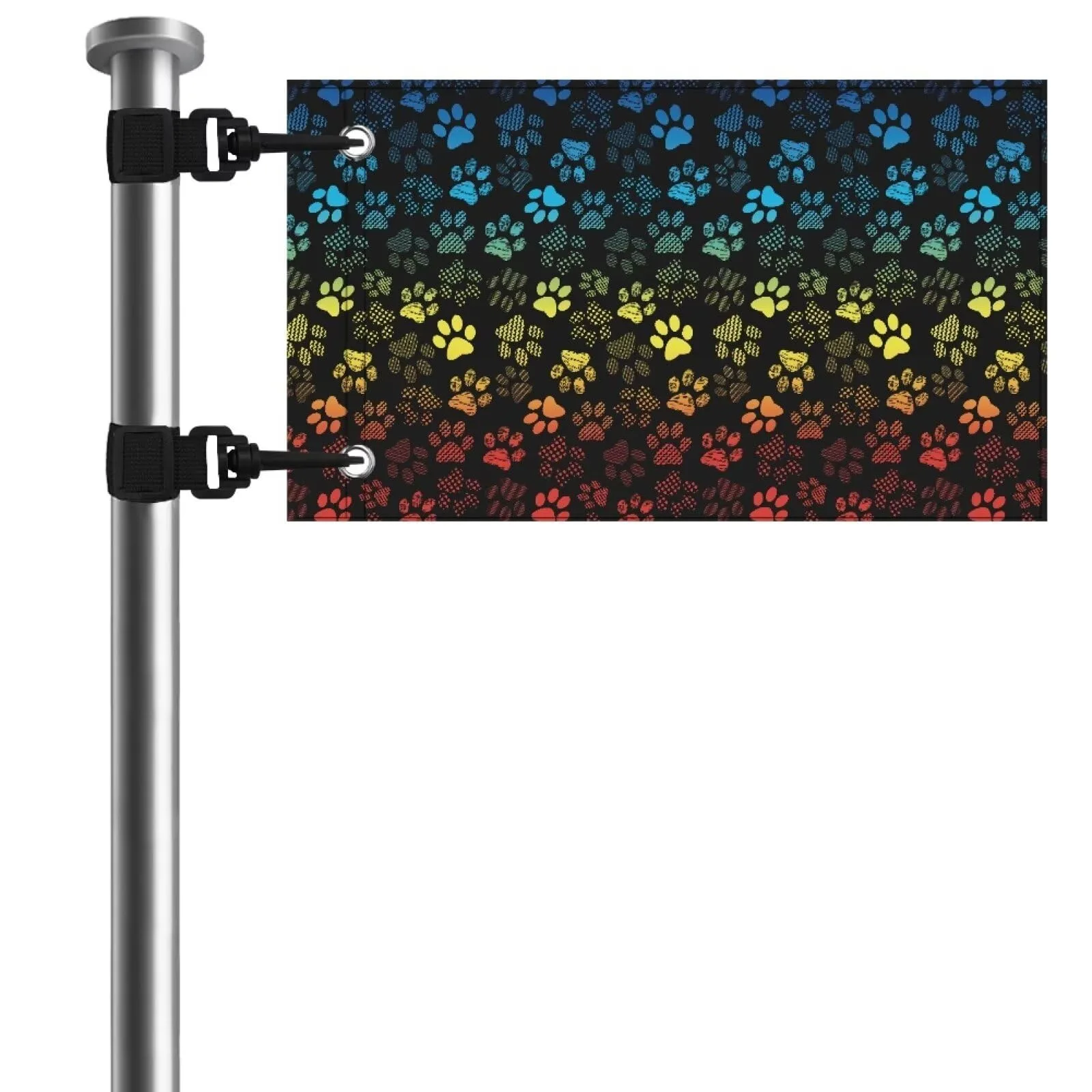Whosucclay Golf Cart Flag with Straps, Colorful Dog Paw