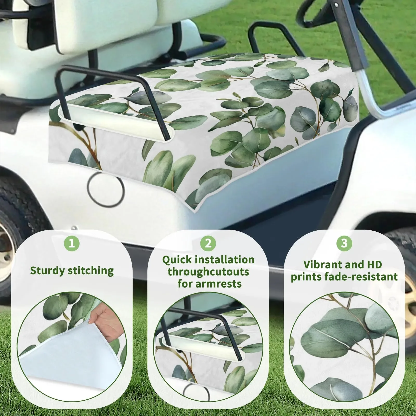 Tiveruda Eucalyptus Golf Cart Seat Cover for Double Seats image 3