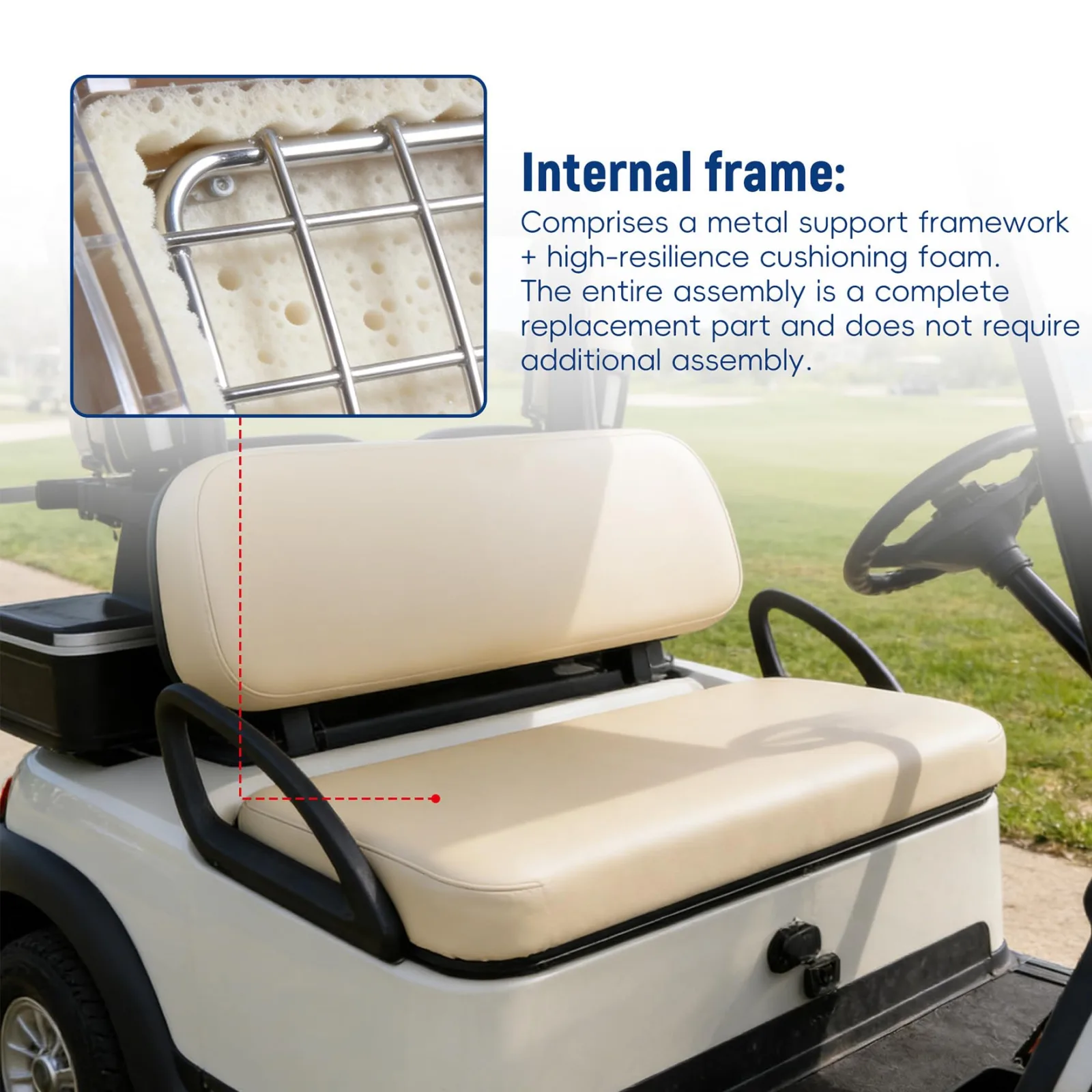 waltyotur Front Seat Bottom for E-Z-GO Medalist TXT image 4