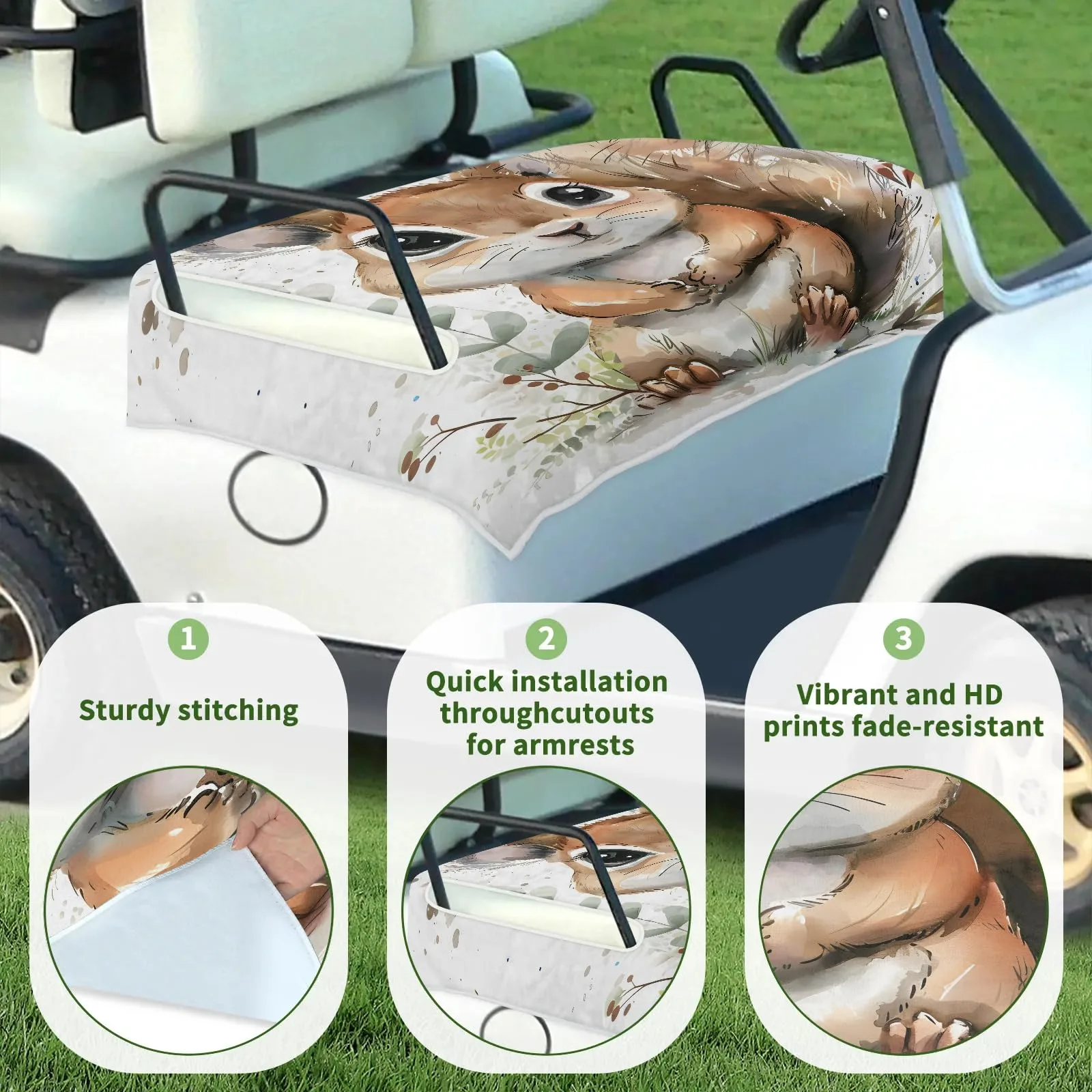 Tiveruda Golf Cart Seat Cover for Double Seats 51 x 31 in image 3