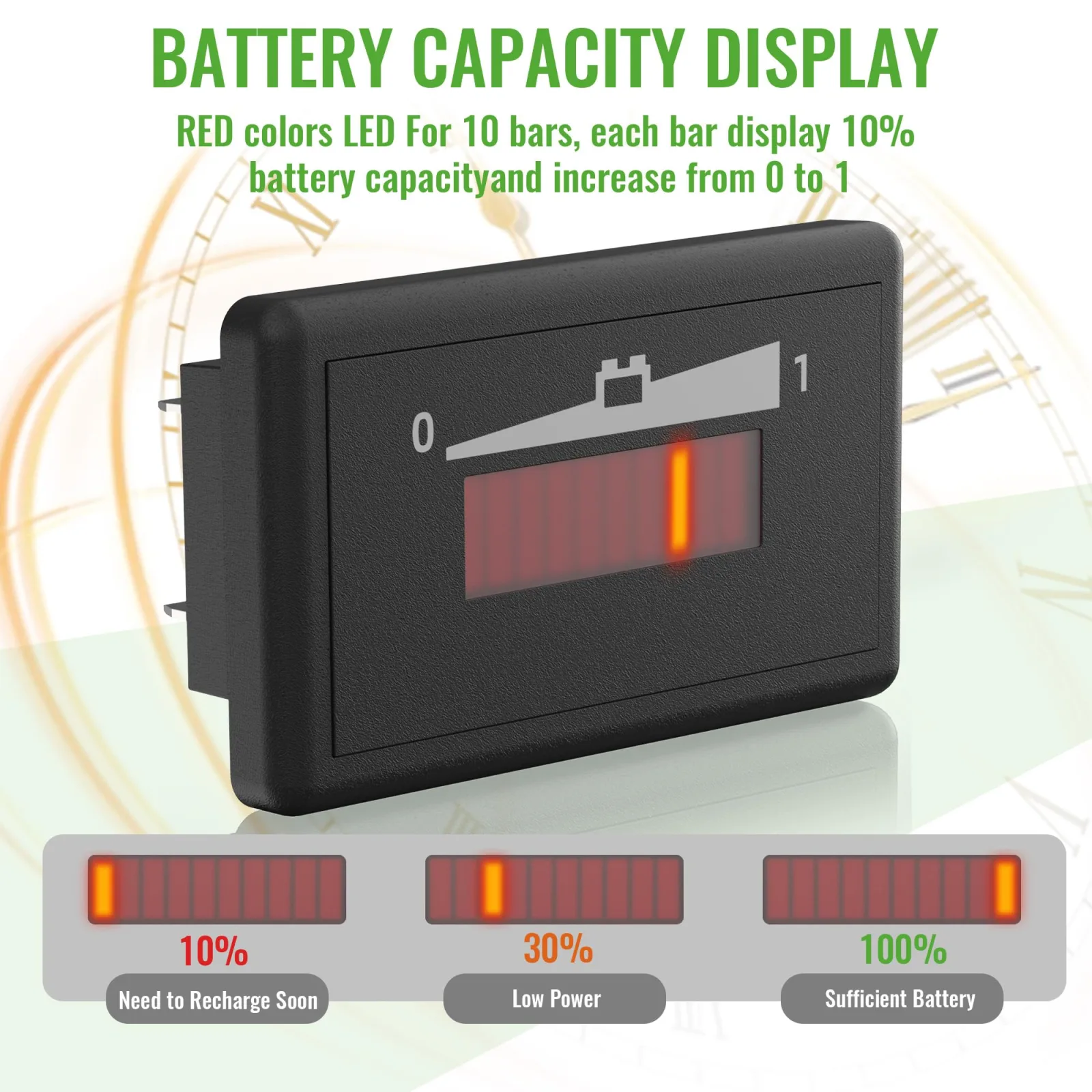 10L0L 48V LED Golf Cart Battery Meter image 3