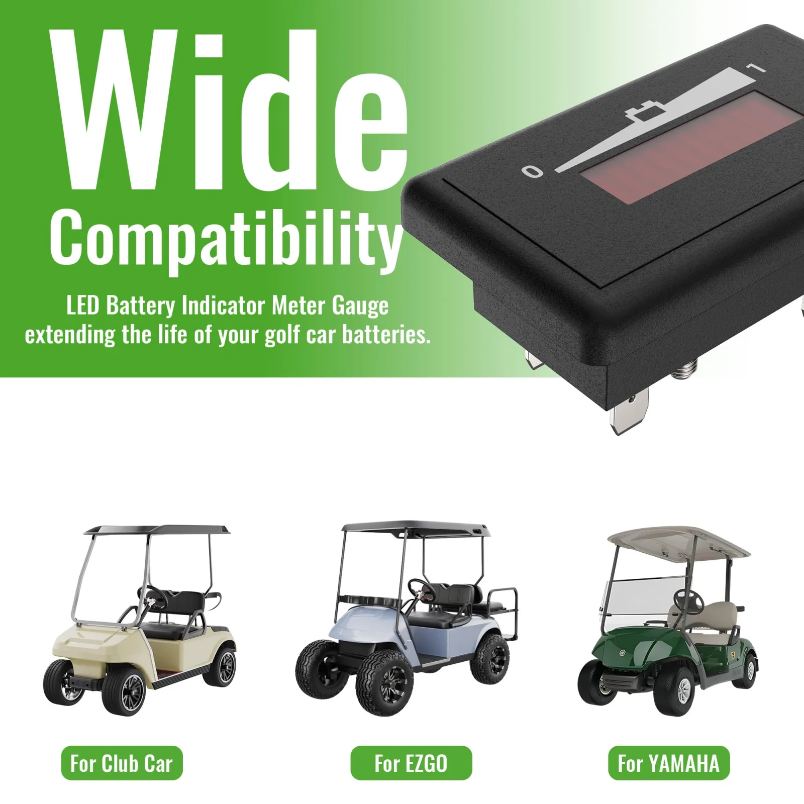 10L0L 48V LED Golf Cart Battery Meter image 4