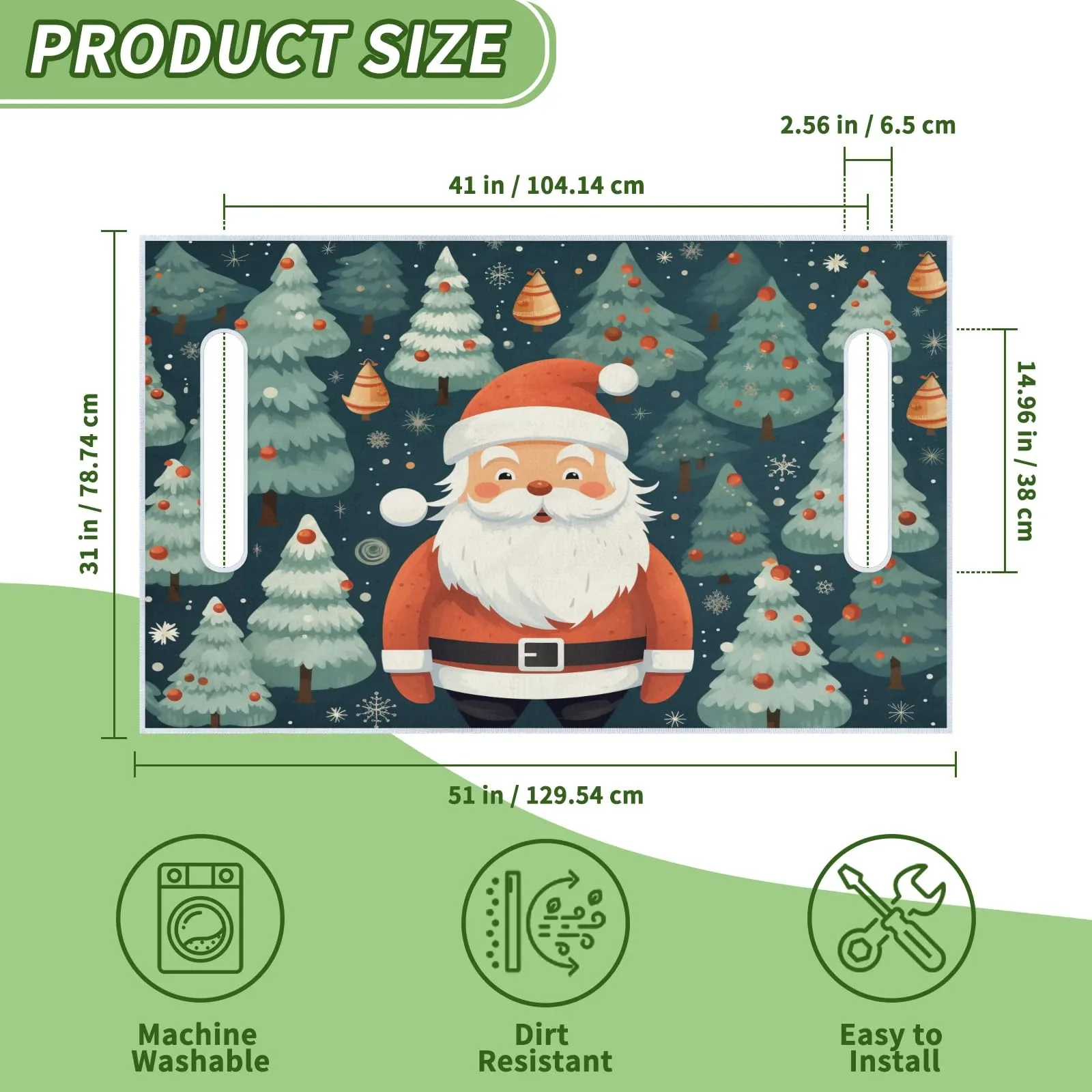 Tiveruda Santa Claus Golf Cart Seat Cover, 51 x 31 in image 2