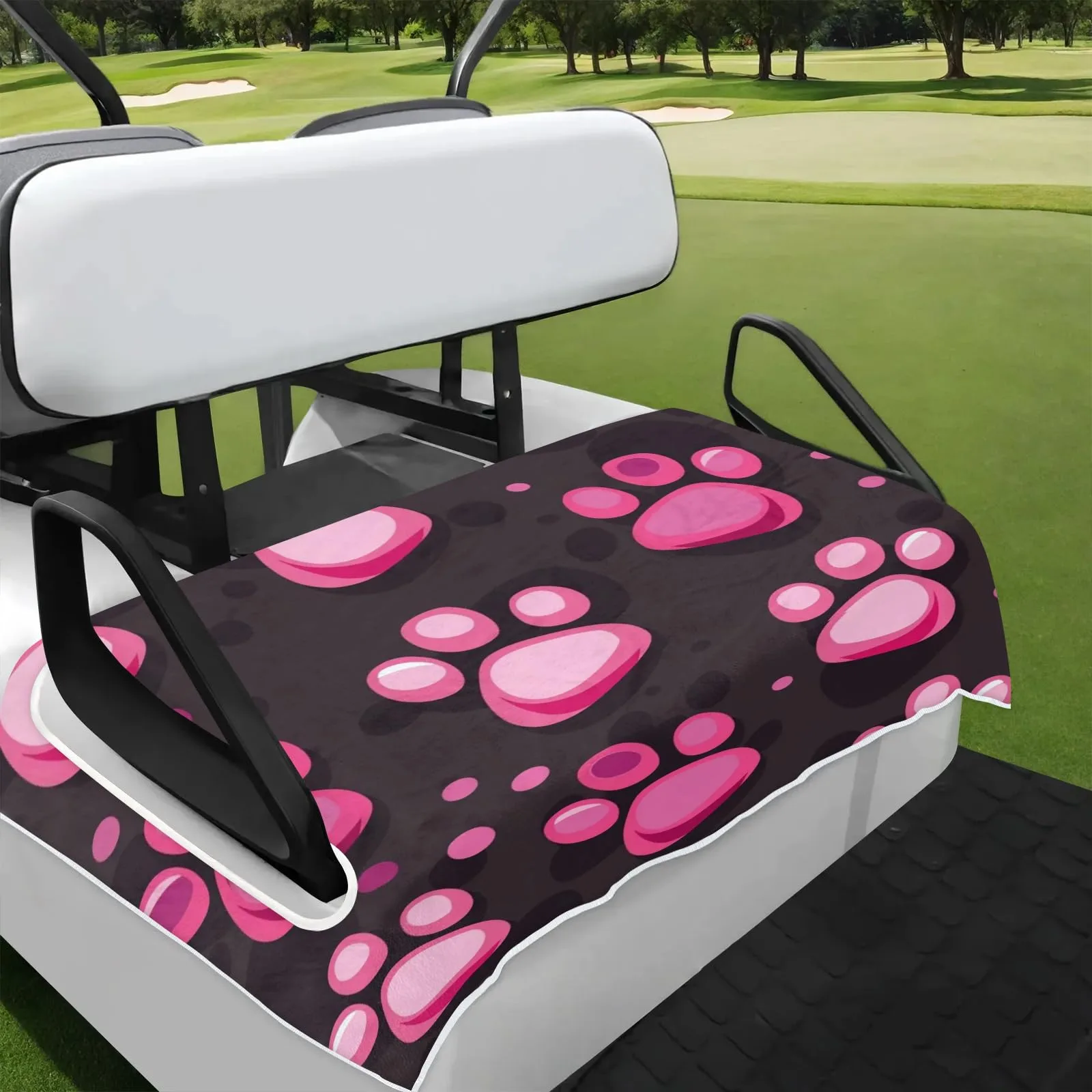 Tiveruda Dog Paw Golf Cart Seat Cover, 51 x 31 in