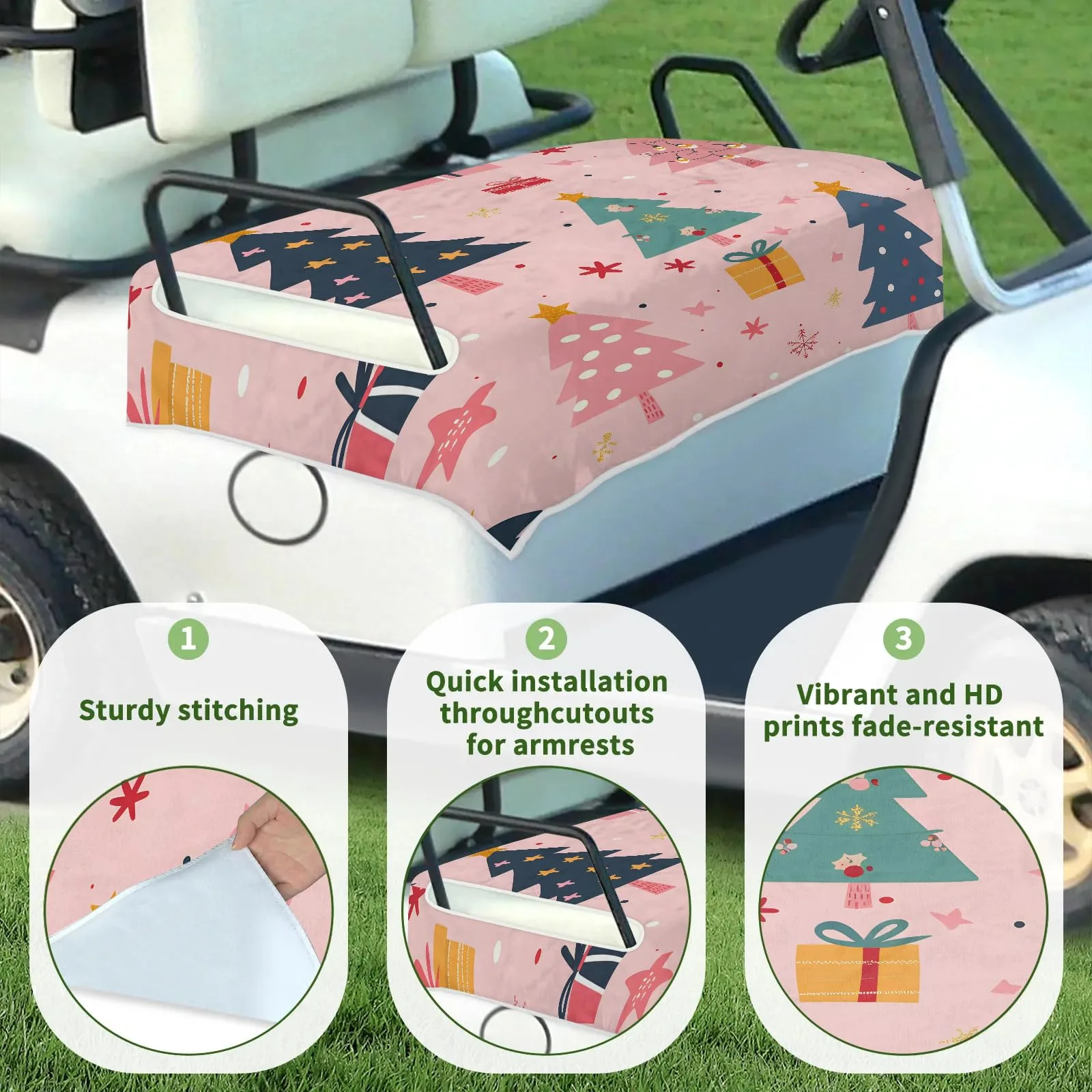 Tiveruda Golf Cart Seat Cover for Double Seats image 3