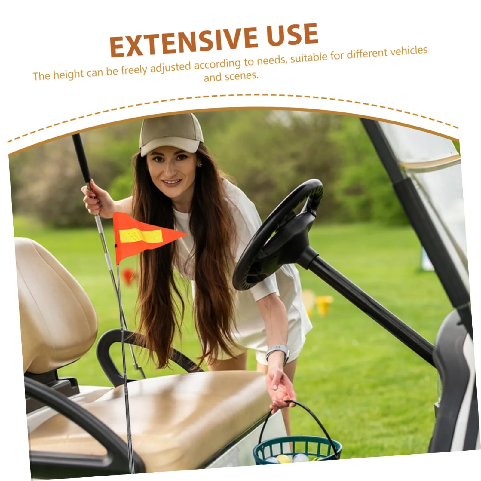 GANAZONO Reflective Safety Flag Pole for Golf Carts image 4