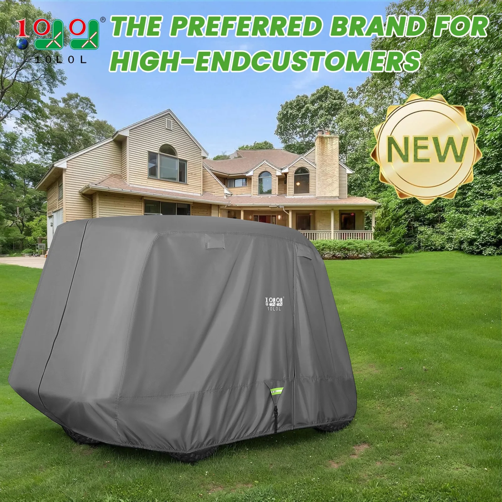 10L0L F27-B Golf Cart Cover for Extended Roofs image 2