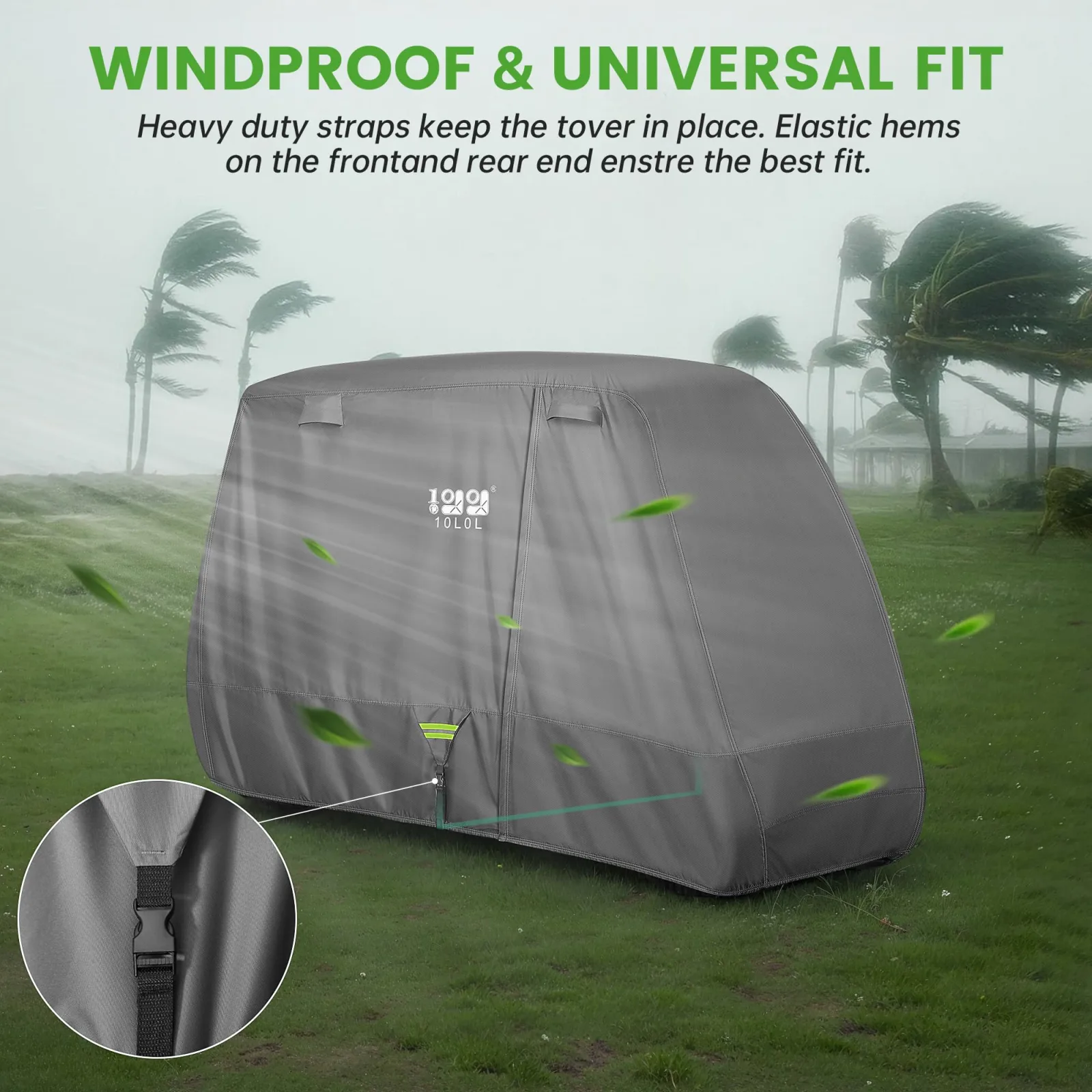 10L0L F27-B Golf Cart Cover for Extended Roofs image 4