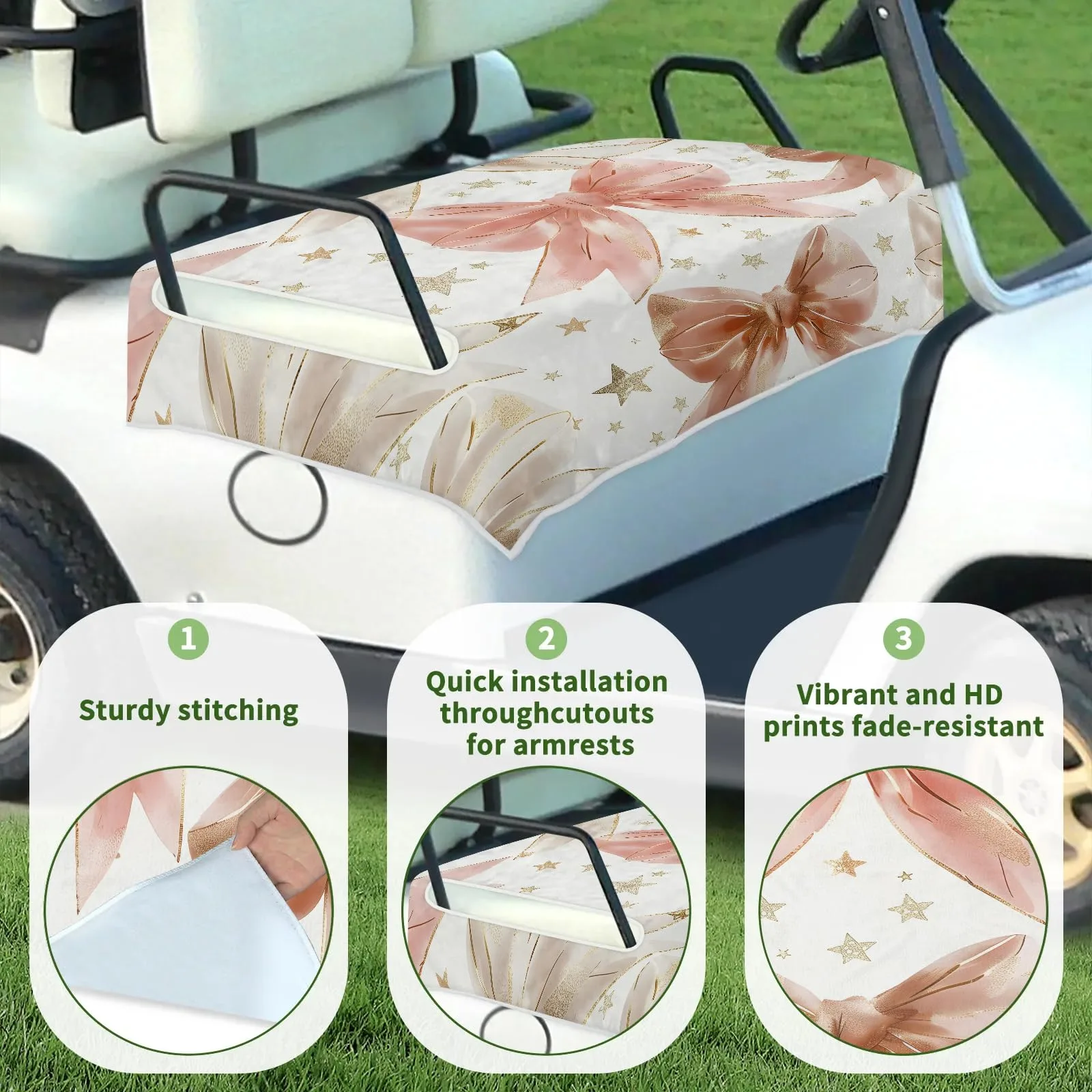 Tiveruda Golf Cart Seat Cover for Double Seats image 3