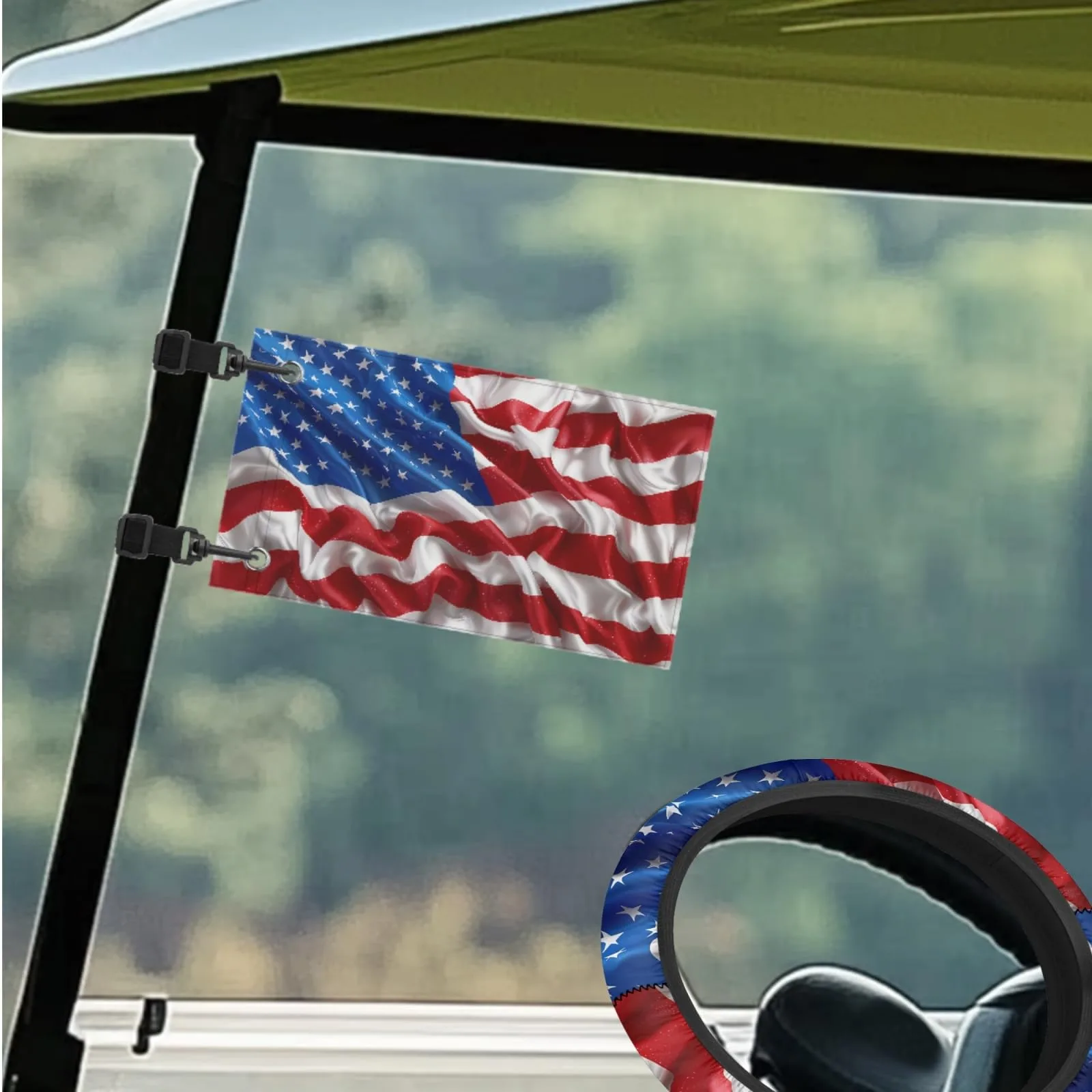 INSTANTARTS Golf Cart Seat Towels and Steering Wheel Cover image 3