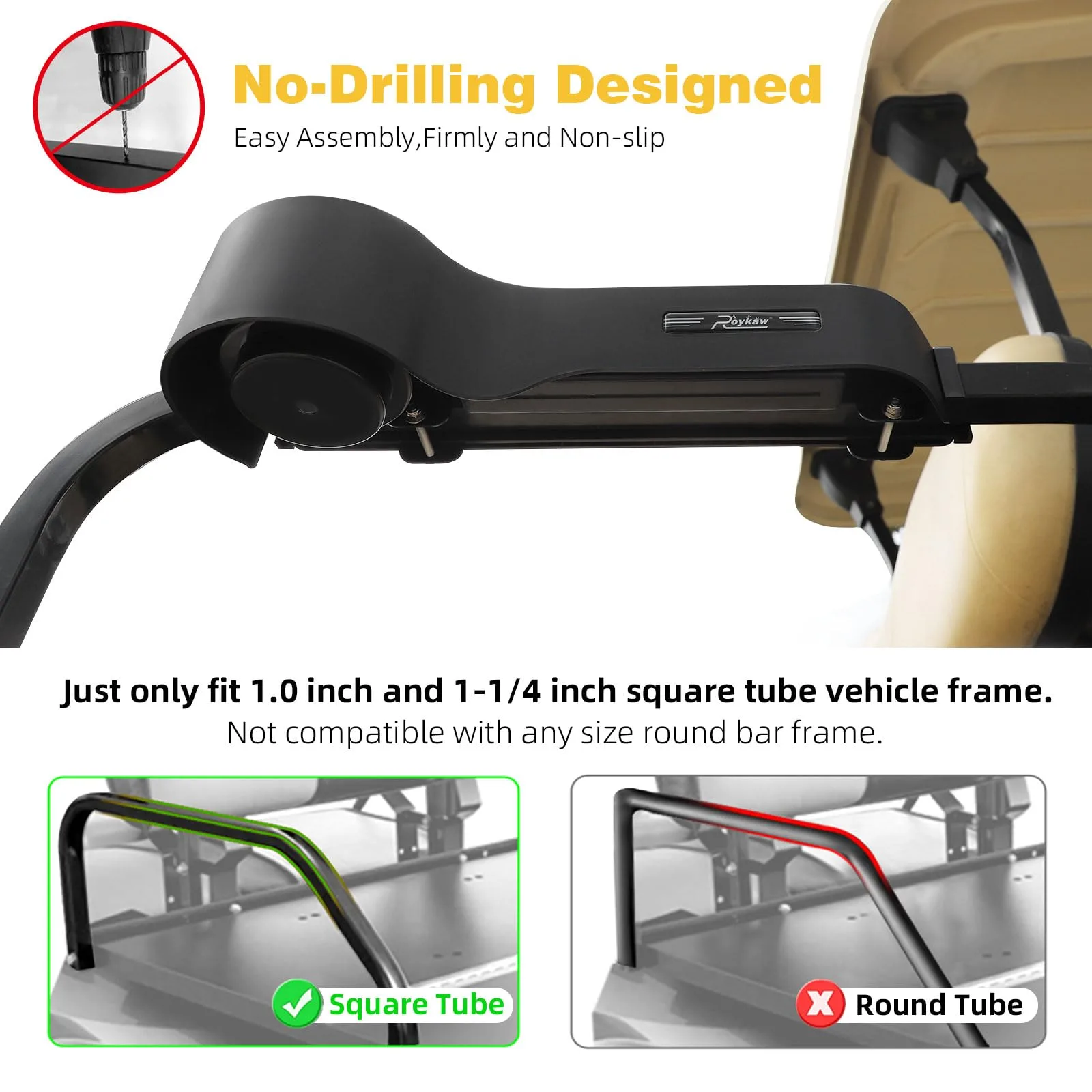 Roykaw RG-0407 Rear Golf Cart Armrest with Cup & Phone Holder image 3