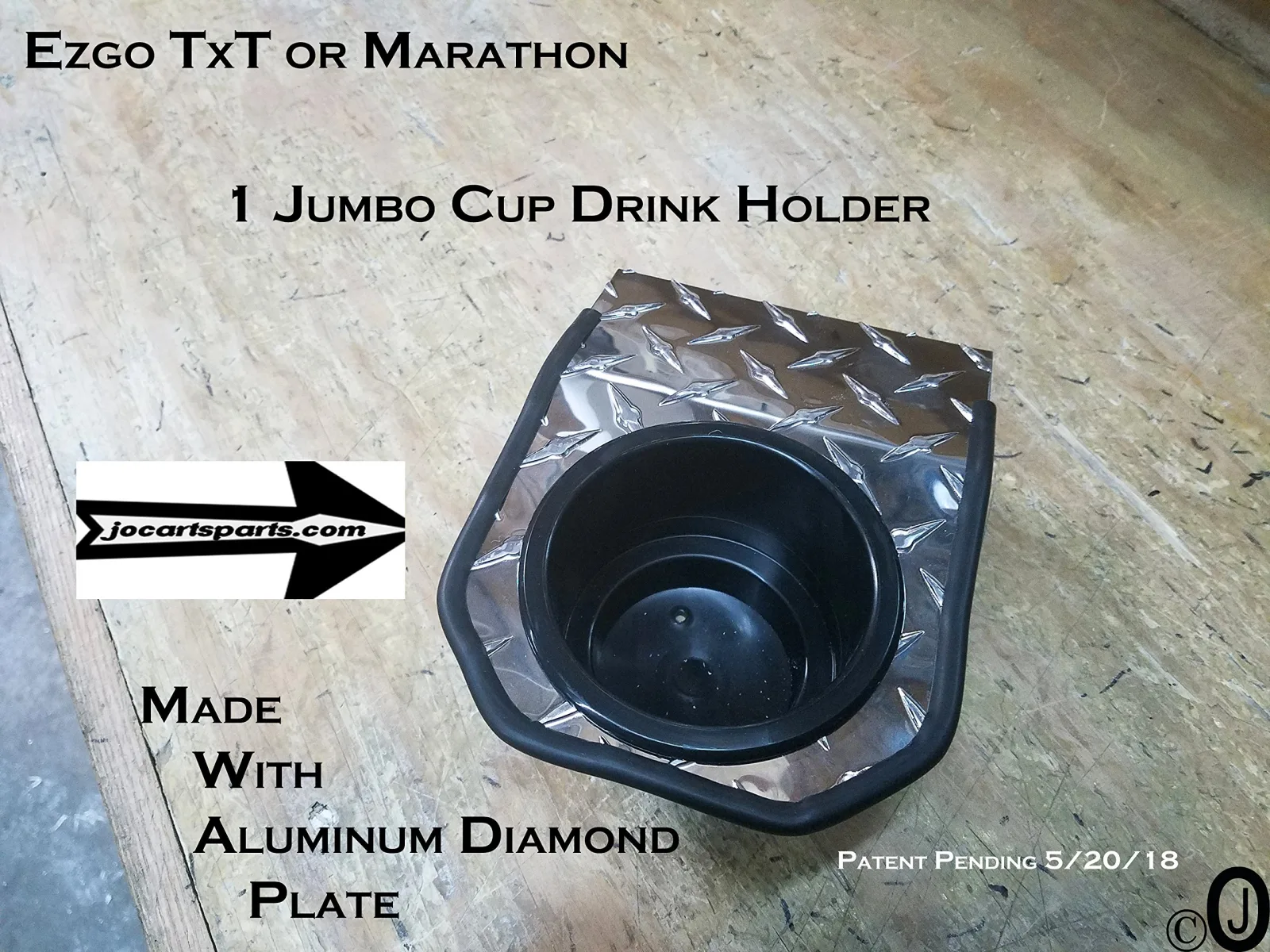 J & O Carts Parts Jumbo Cup Holder for E-Z-GO TXT image 2