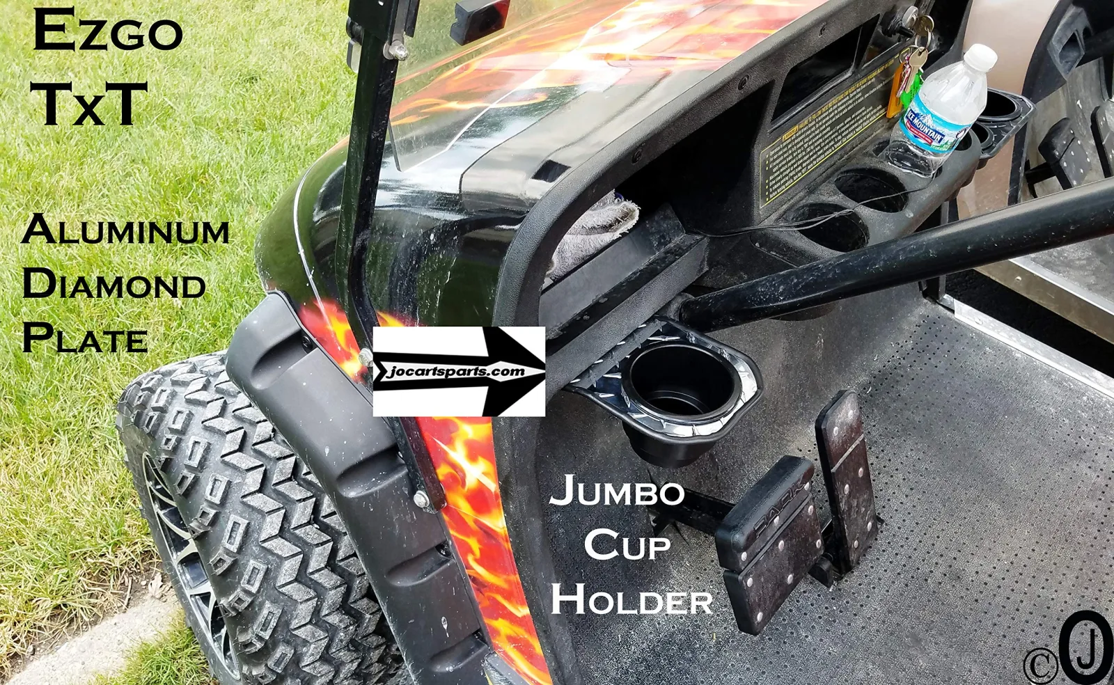 J & O Carts Parts Jumbo Cup Holder for E-Z-GO TXT image 3