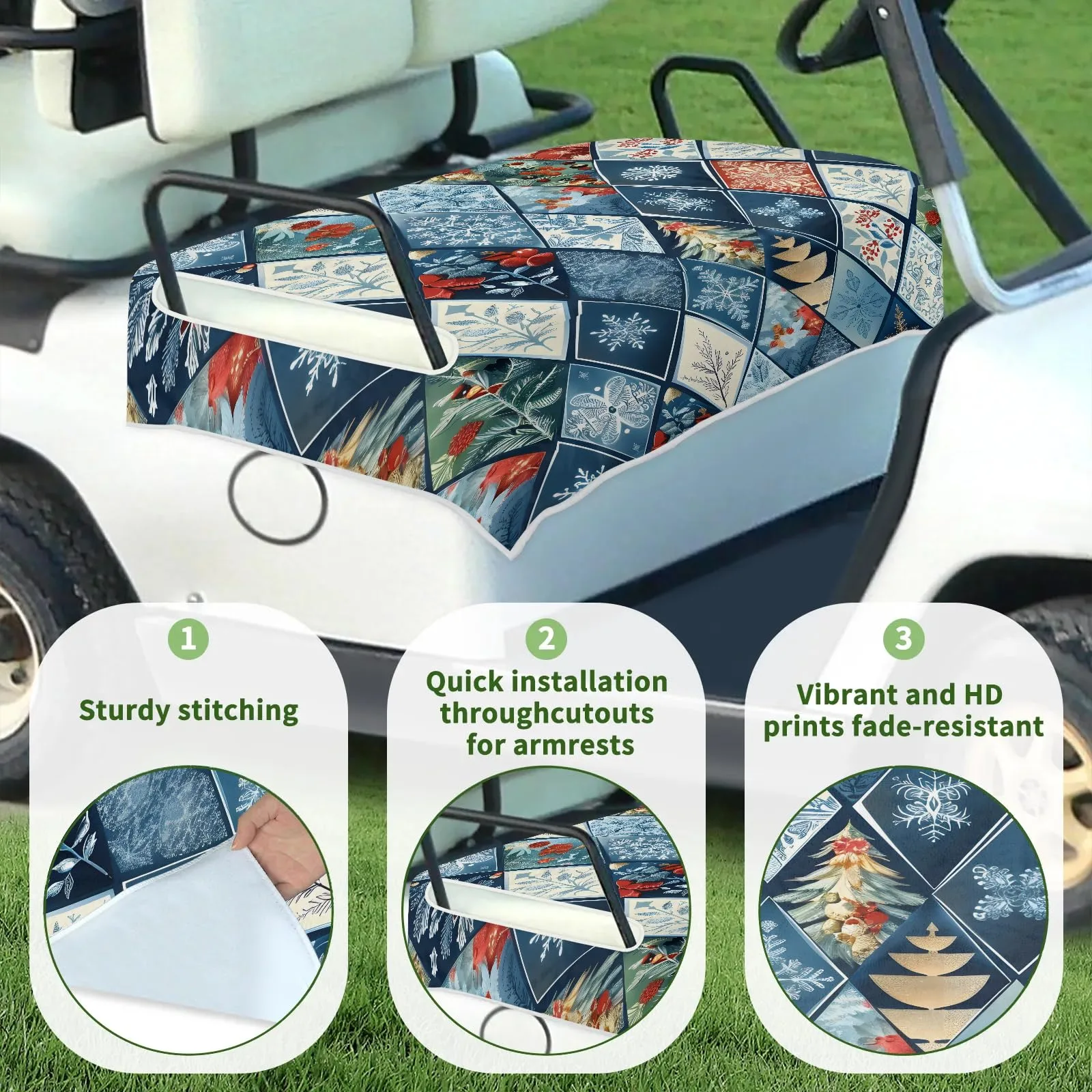 Tiveruda Golf Cart Seat Cover for Double Seats image 3