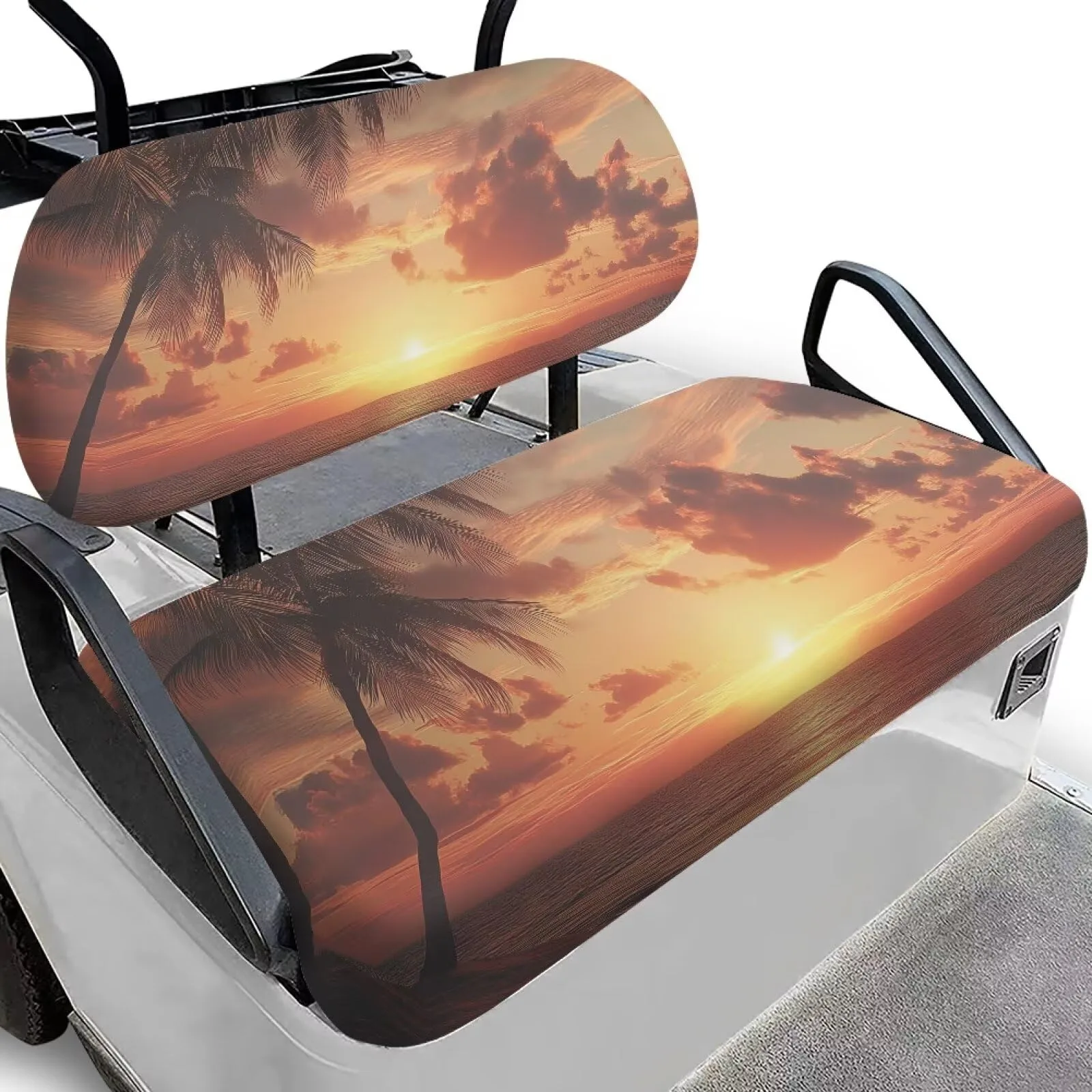 Quidrwyo Sunset Palm Tree Golf Cart Seat Covers