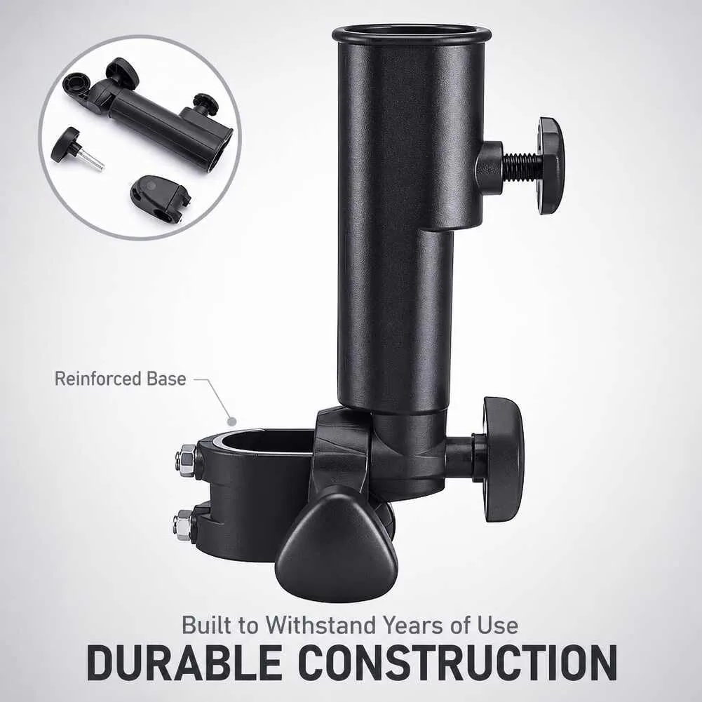 Zonitika Cart Umbrella Holder — Adjustable Black Golf Umbrella Clamp image 3