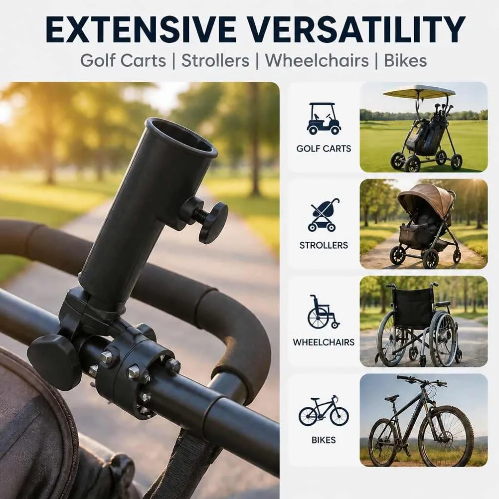 Zonitika Cart Umbrella Holder — Adjustable Black Golf Umbrella Clamp image 4