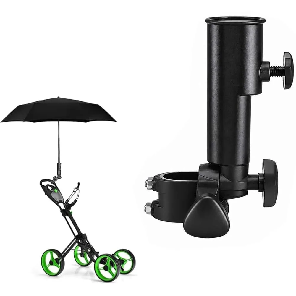 Zonitika Cart Umbrella Holder — Adjustable Black Golf Umbrella Clamp