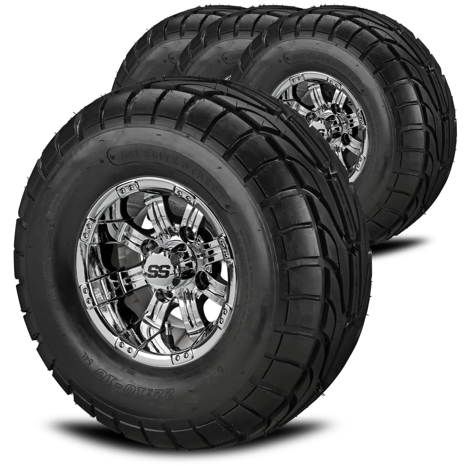 RM Cart Casino 22x10-10 Golf Cart Wheel and Tire Set