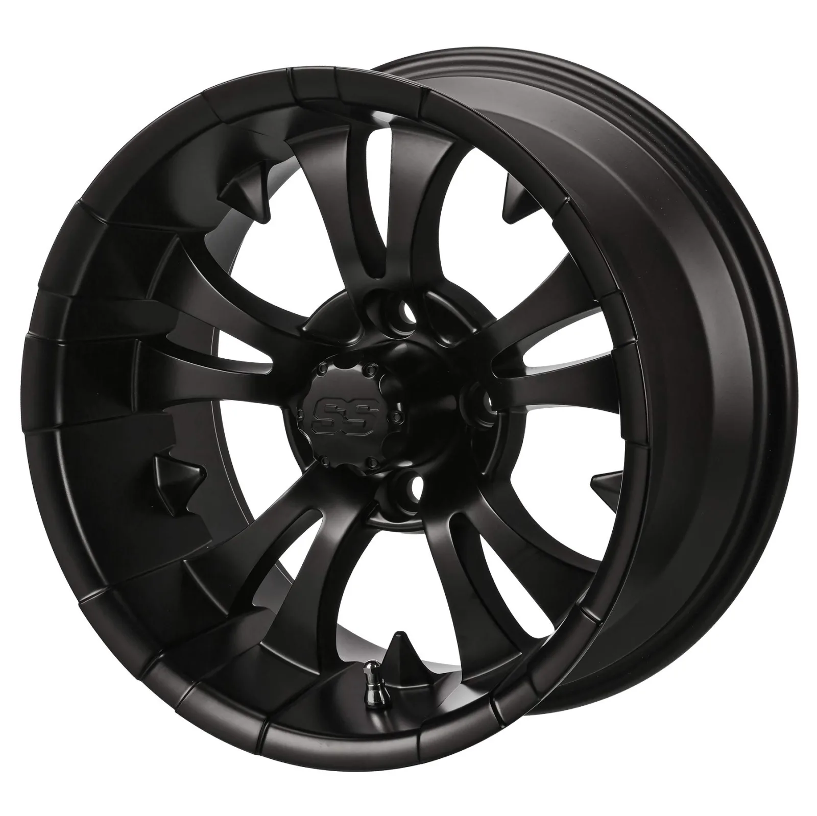 RM Cart Warlock 15-Inch Matte Black Golf Cart Wheel