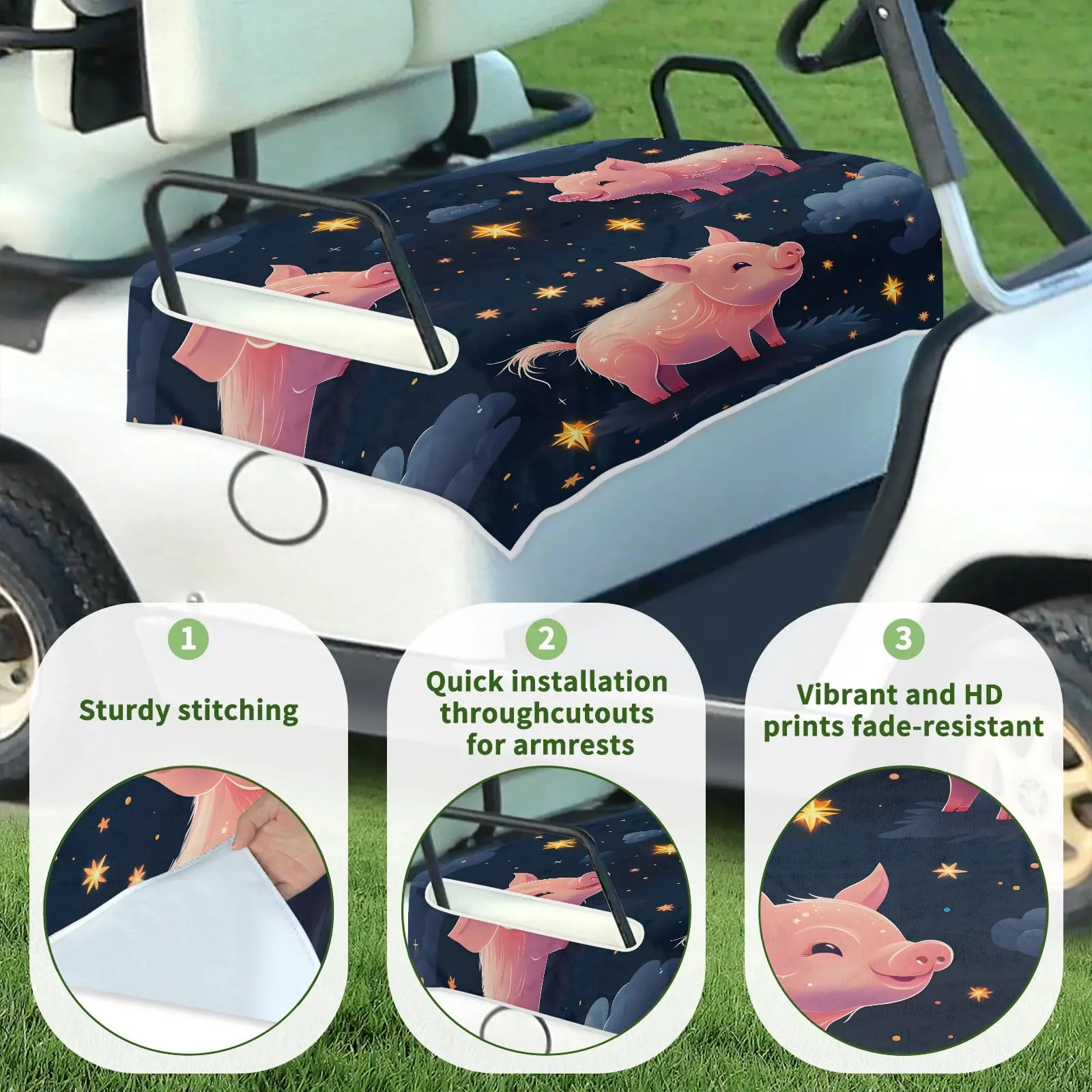 Tiveruda Golf Cart Seat Cover for Double Seats, 51 x 31 in image 3