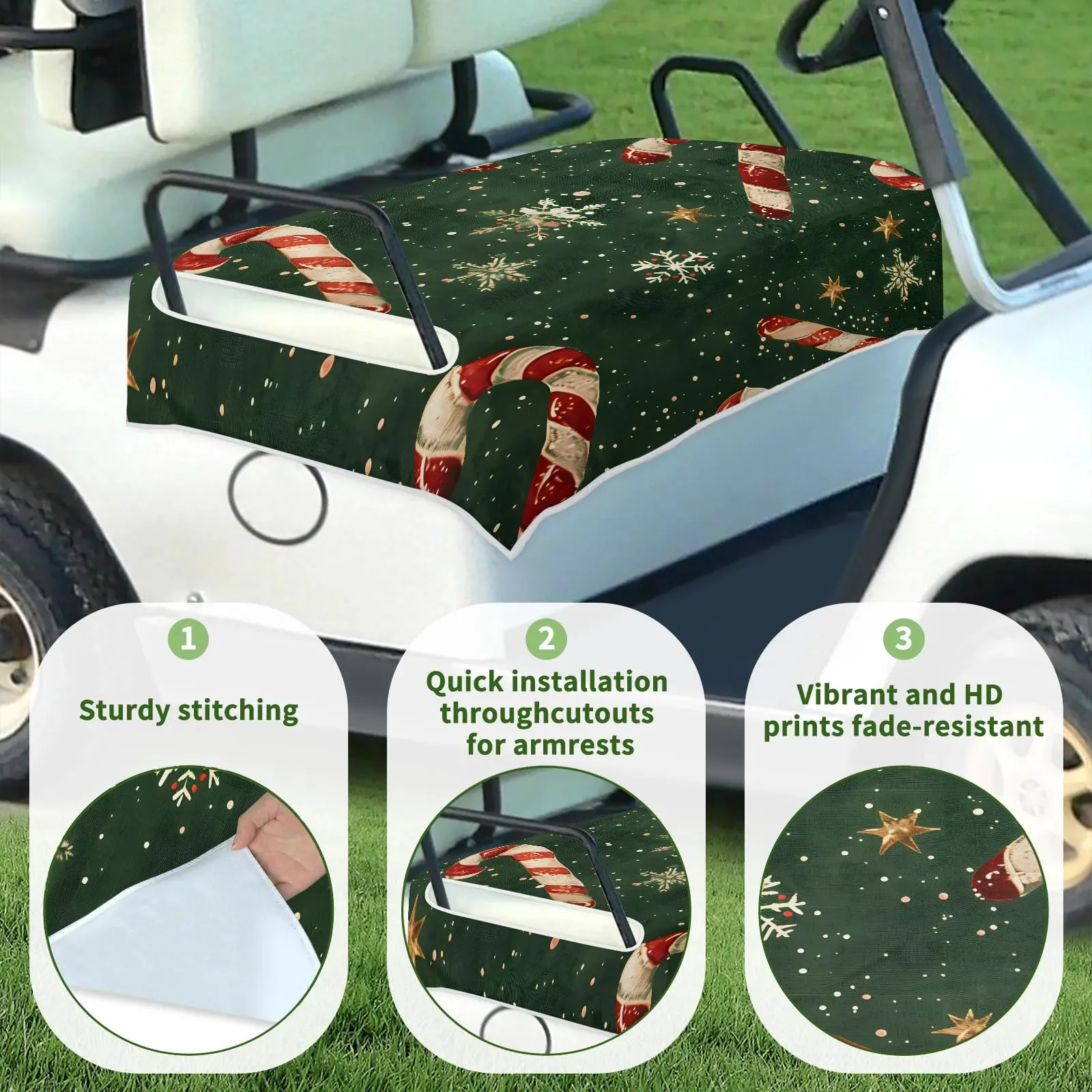 Tiveruda Golf Cart Seat Cover for Double Seats image 3