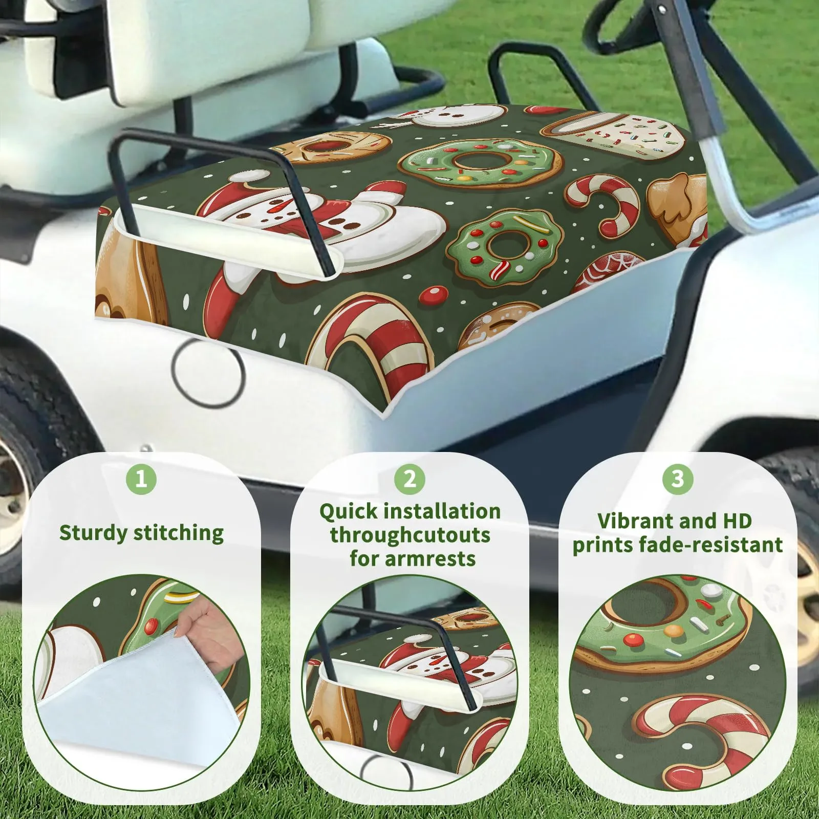 Tiveruda Golf Cart Seat Cover for Double Seats, 51 x 31 in image 3