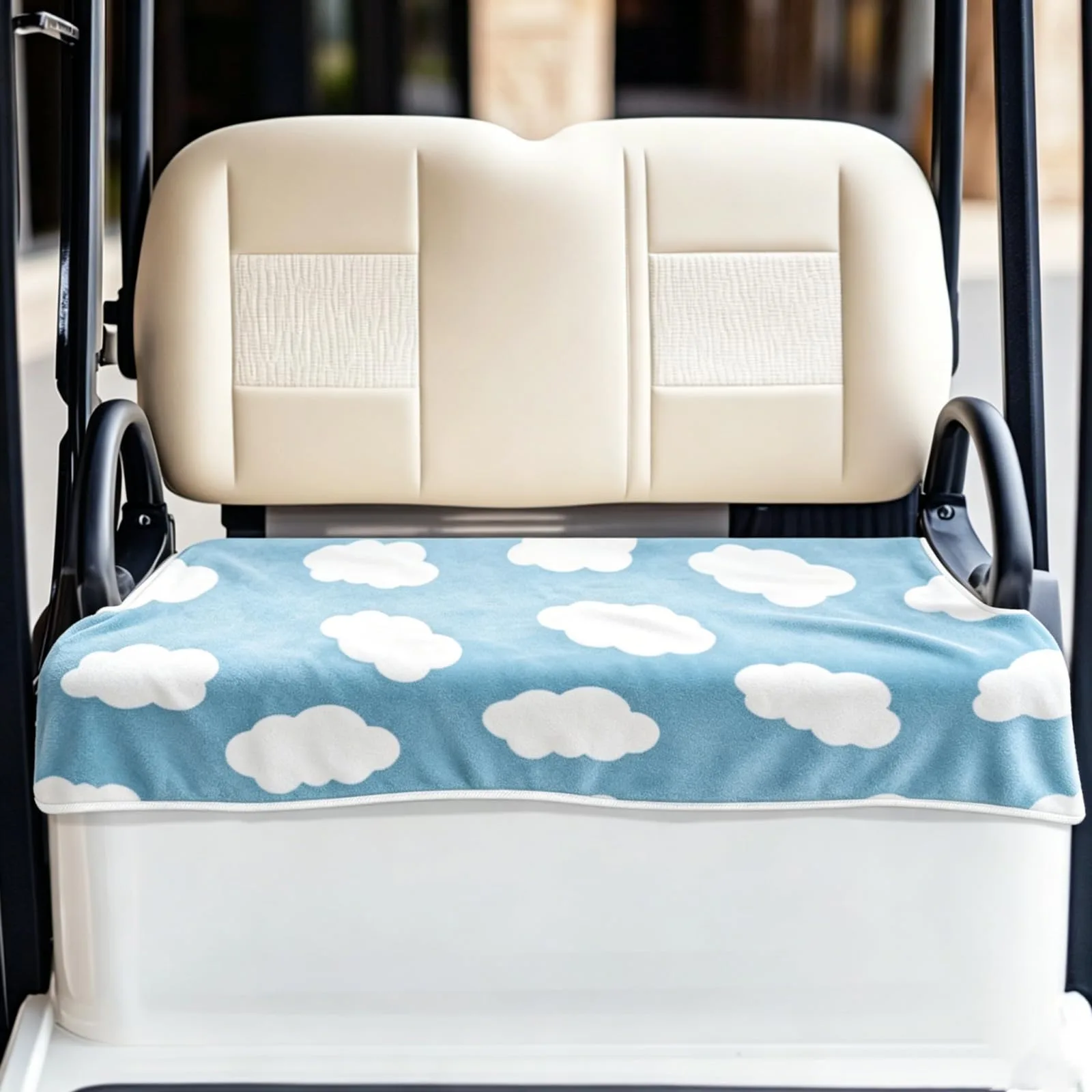 ORIGACH Sky Blue Cloud Print Golf Cart Seat Cover