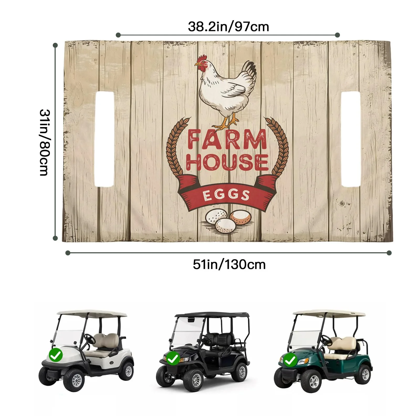 Trosturdspn Farmhouse Hen Golf Cart Seat Cover image 2