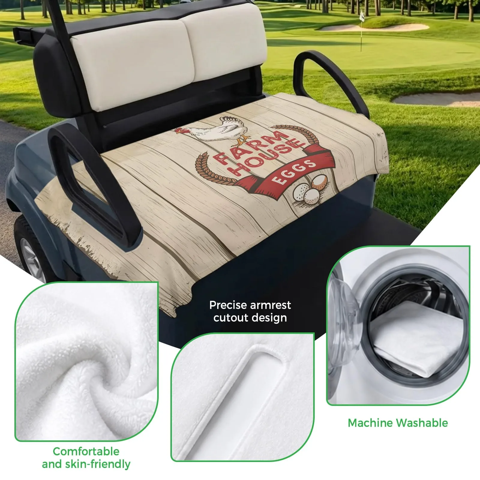 Trosturdspn Farmhouse Hen Golf Cart Seat Cover image 3