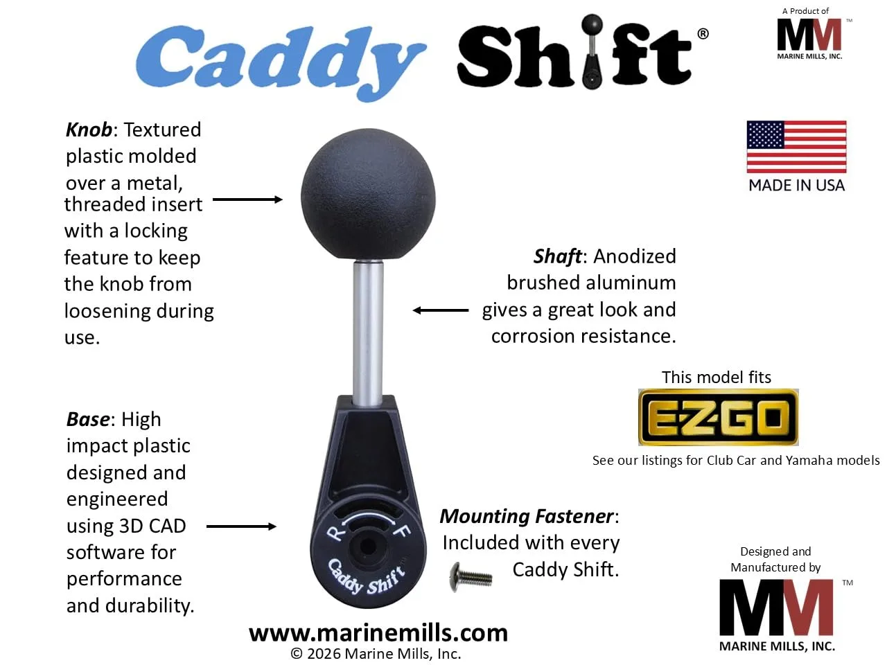 Caddy Shift 1310004 E-Z-GO TXT Shifter Handle image 2